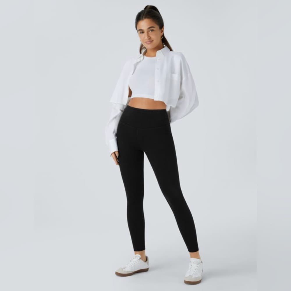 Halara Flex™ High Waisted Denim Casual Leggings in Black Denim Size M - Thumbnail 6
