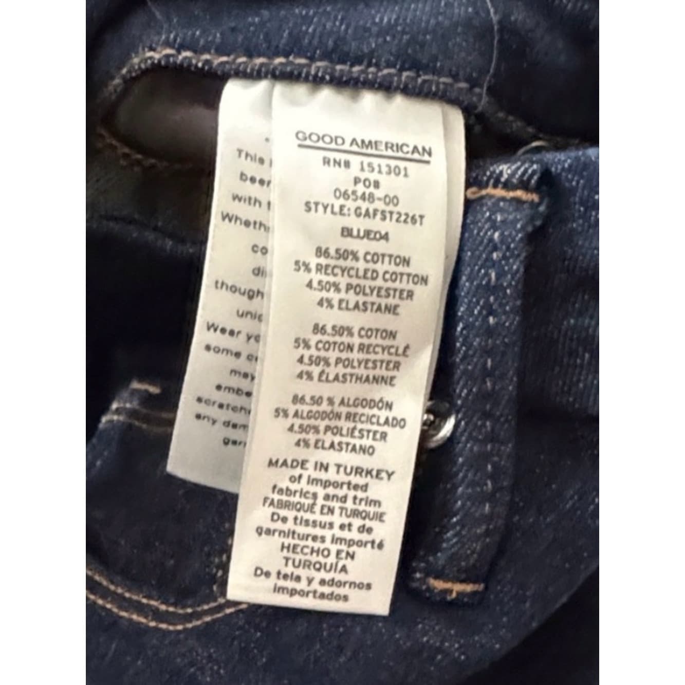 Good American Always Fits Good Legs Skinny Jeans Blue 04 size 6-12 - Thumbnail 3