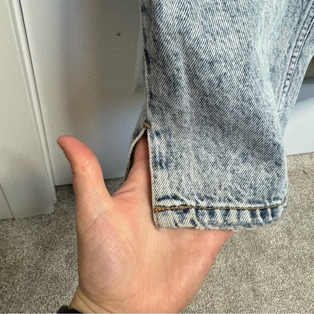 Free People Light Wash Distressed Straight Leg Jeans - Thumbnail 8