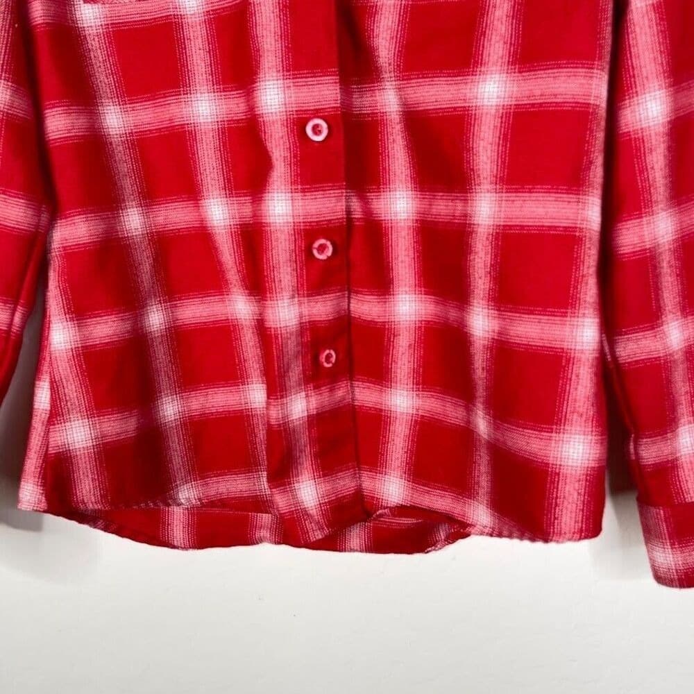 DIXXON Red and White Plaid Button-Down Shirt - Thumbnail 3