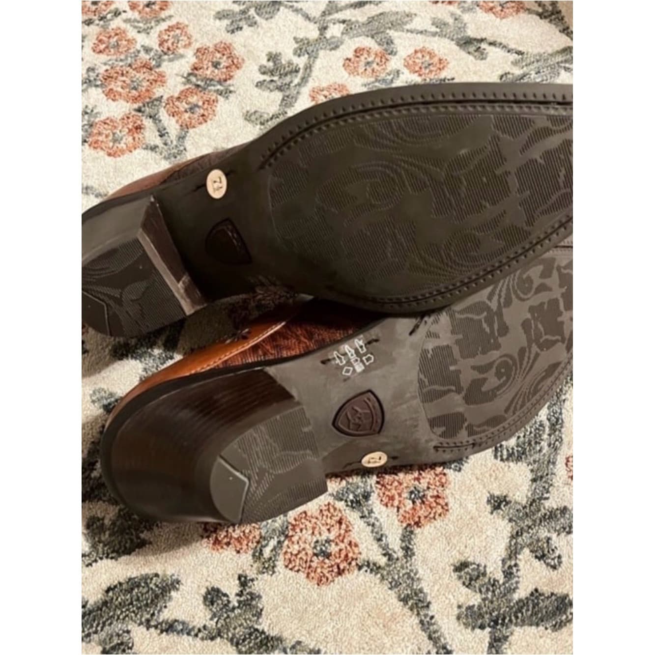 Ariat desert star cognac brown leather mule - Thumbnail 2