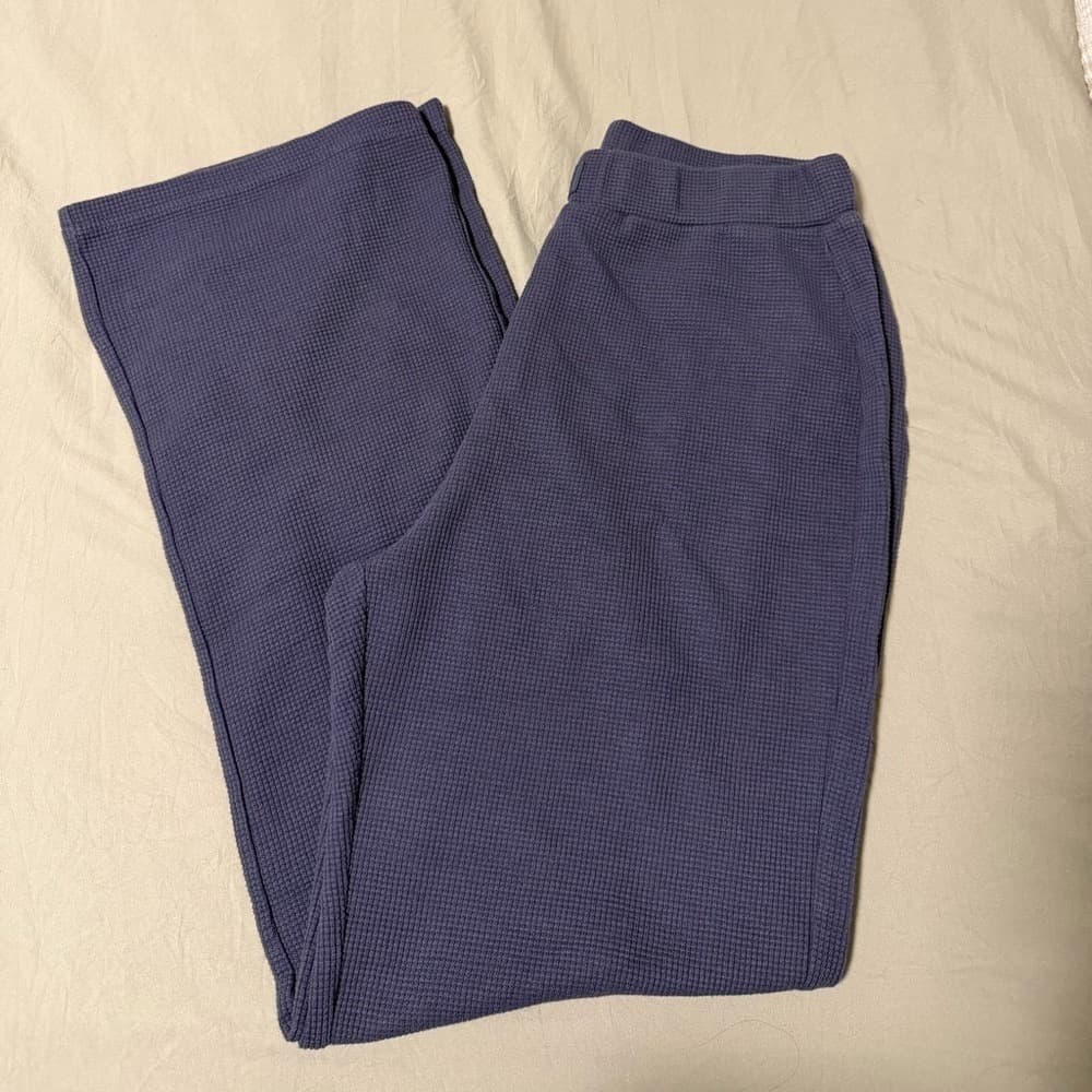 Comfrt Waffle Lounge Pants in Stone Blue - Thumbnail 3