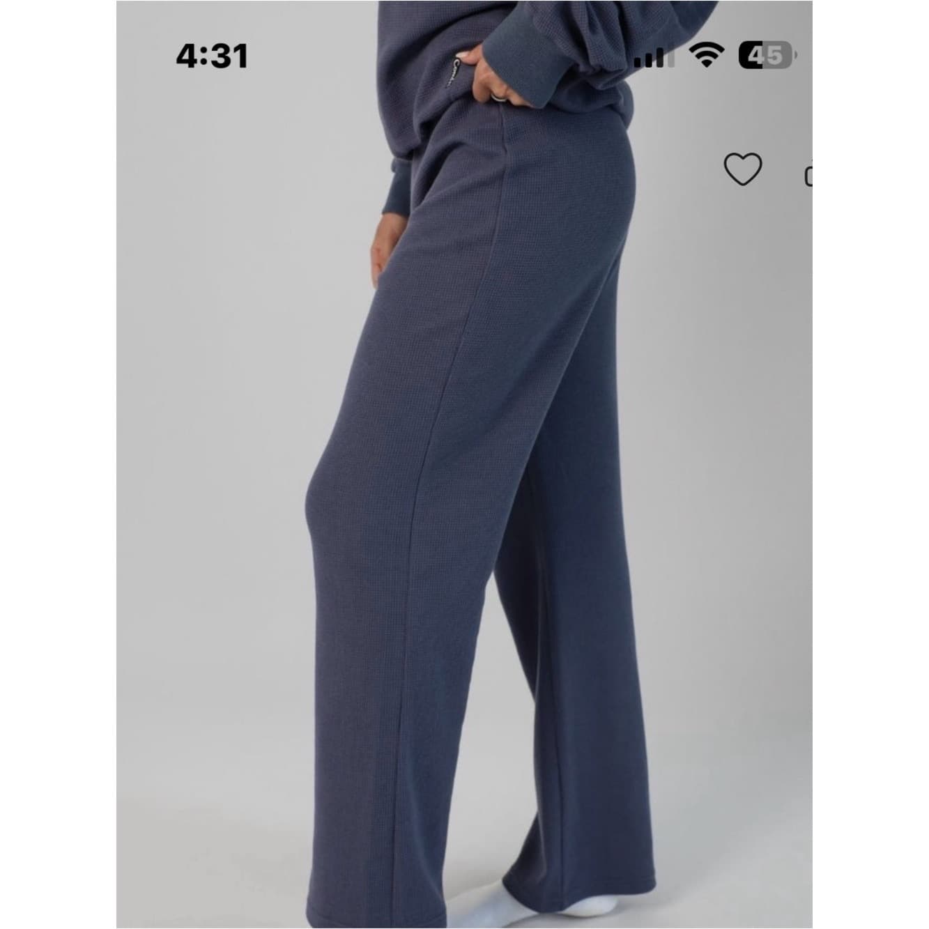 Comfrt Waffle Lounge Pants in Stone Blue - Image 1
