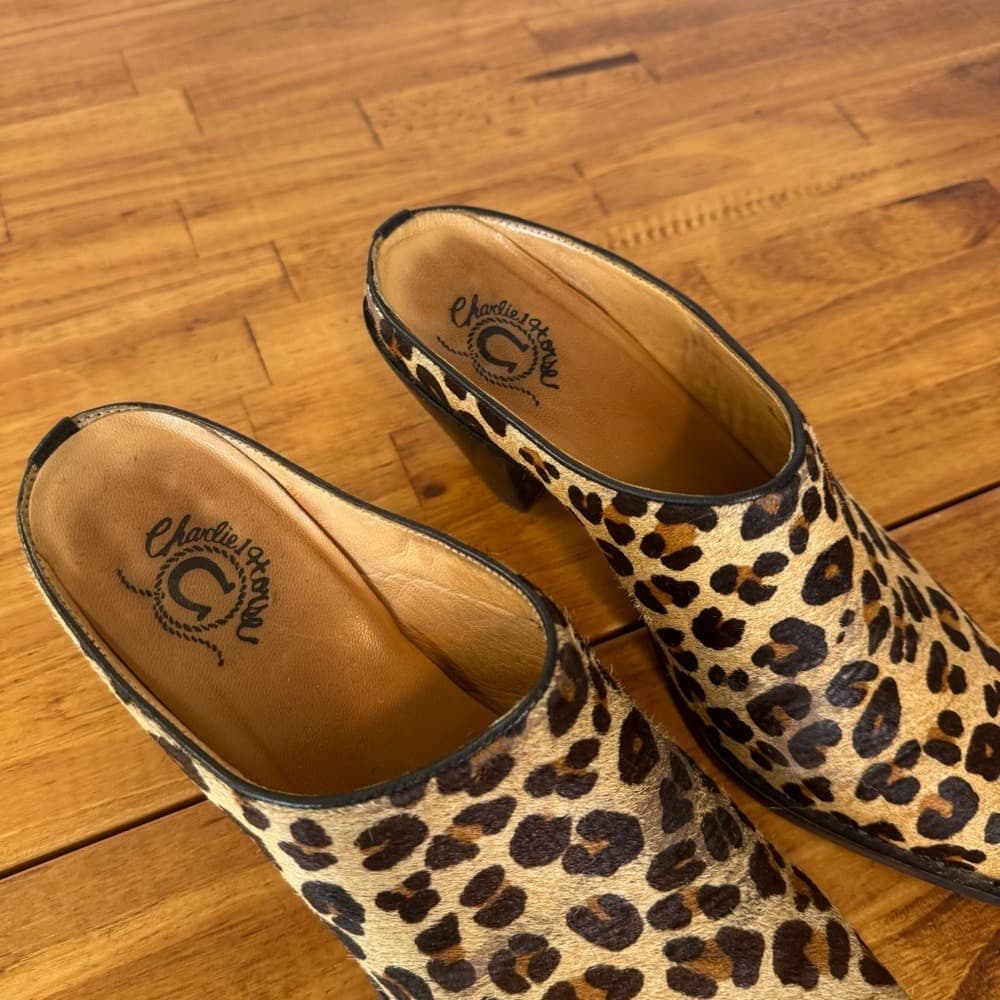 Charlie 1 Horse Leopard Mule Clogs - Thumbnail 2