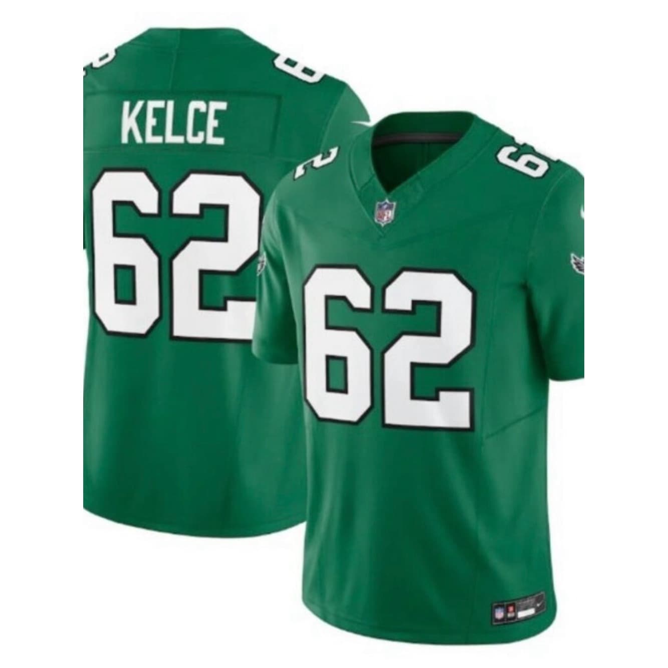 Jason Kelce #62 Philadelphia Eagles Fuse Vapor Kelly Green Football Jersey - Image 1