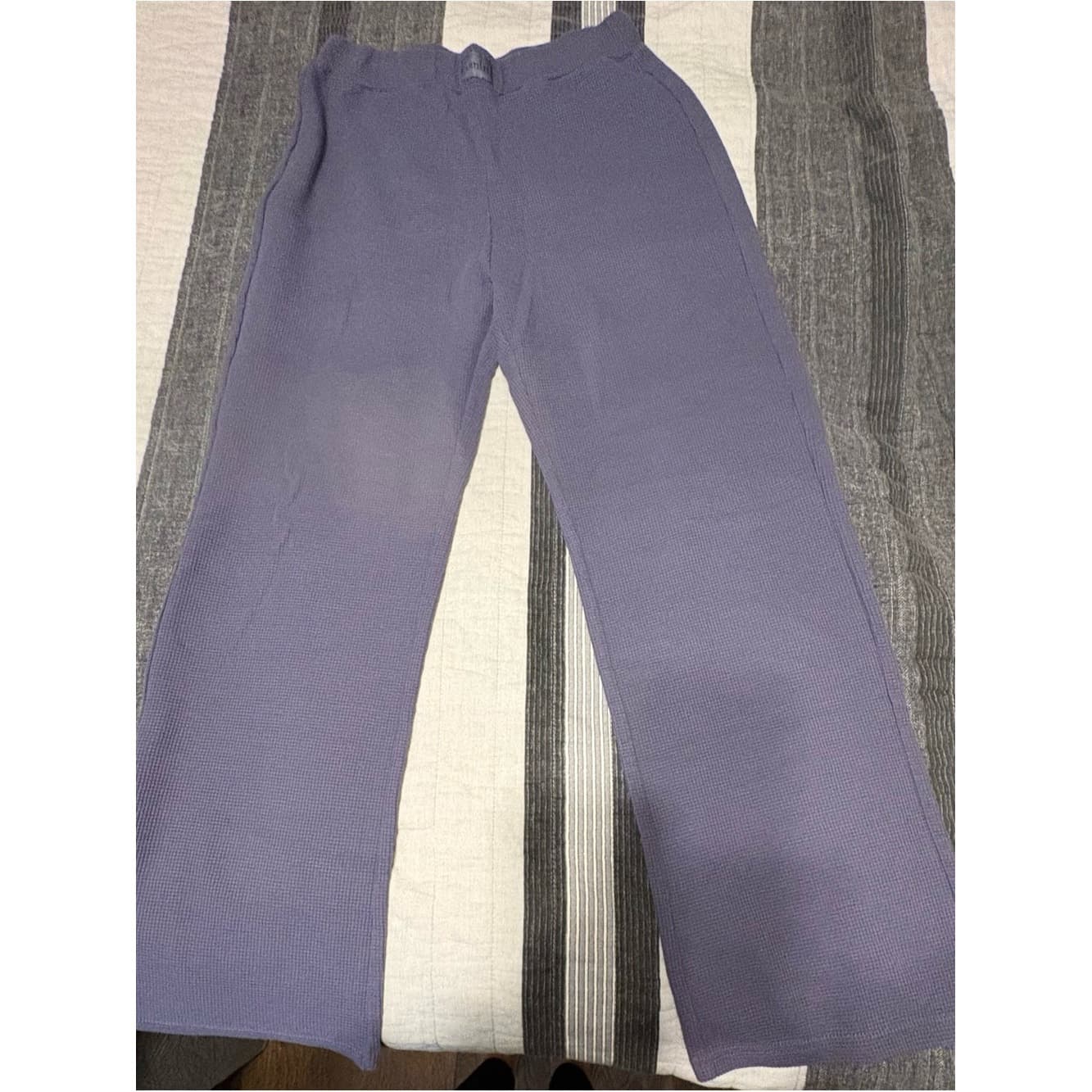Comfrt Waffle Lounge Pants in Stone Blue - Thumbnail 4