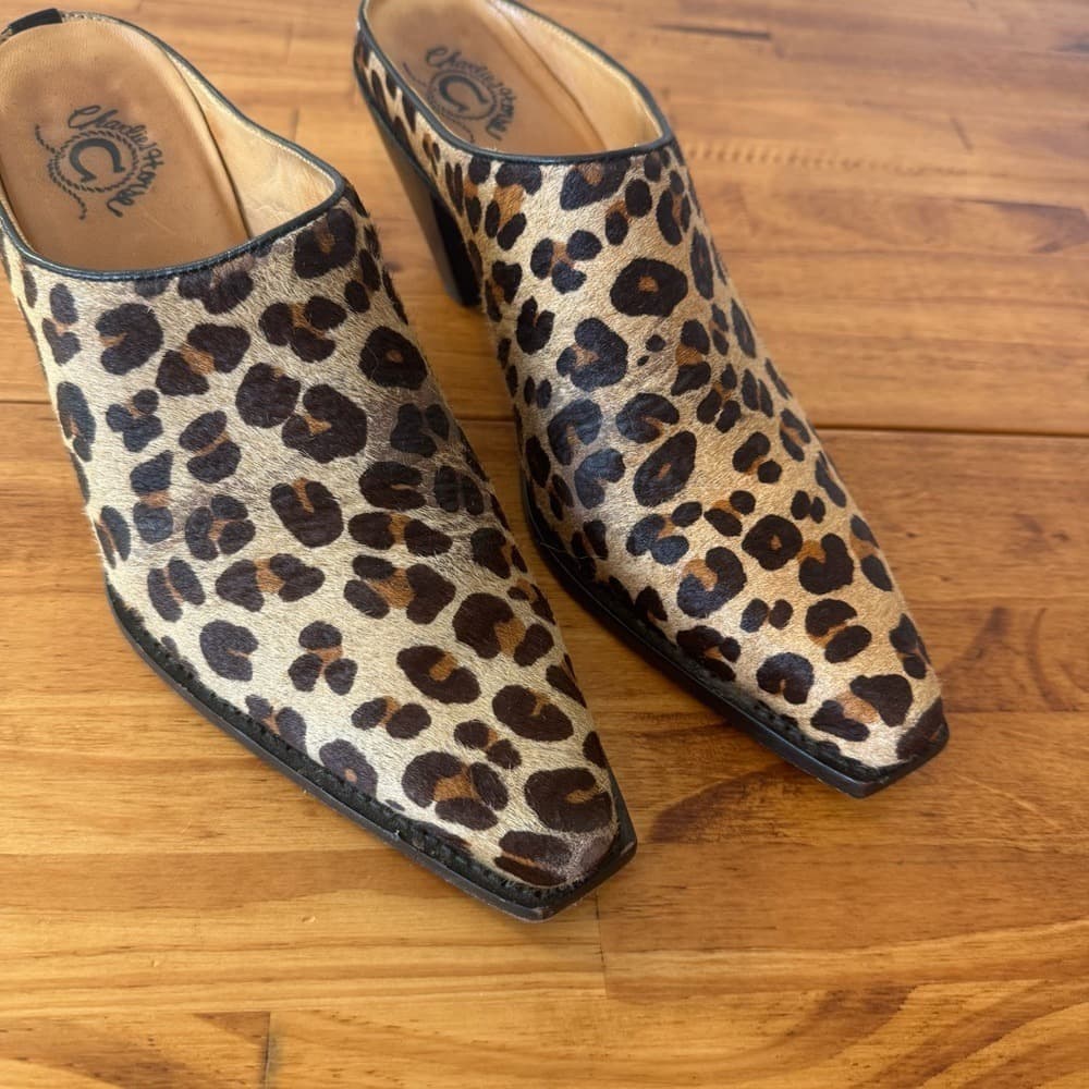 Charlie 1 Horse Leopard Mule Clogs - Thumbnail 3
