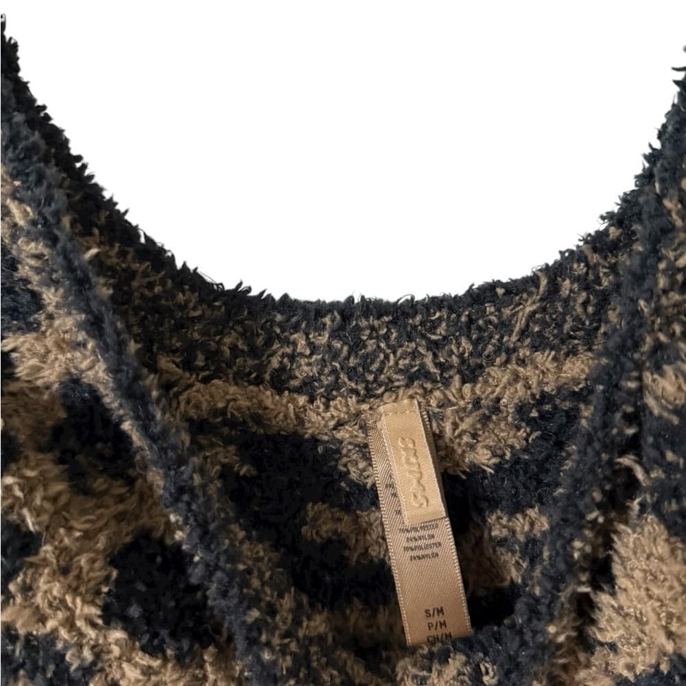 SKIMS Leopard-Print Cropped Fuzzy Tank Top in Brown and Black - Thumbnail 5