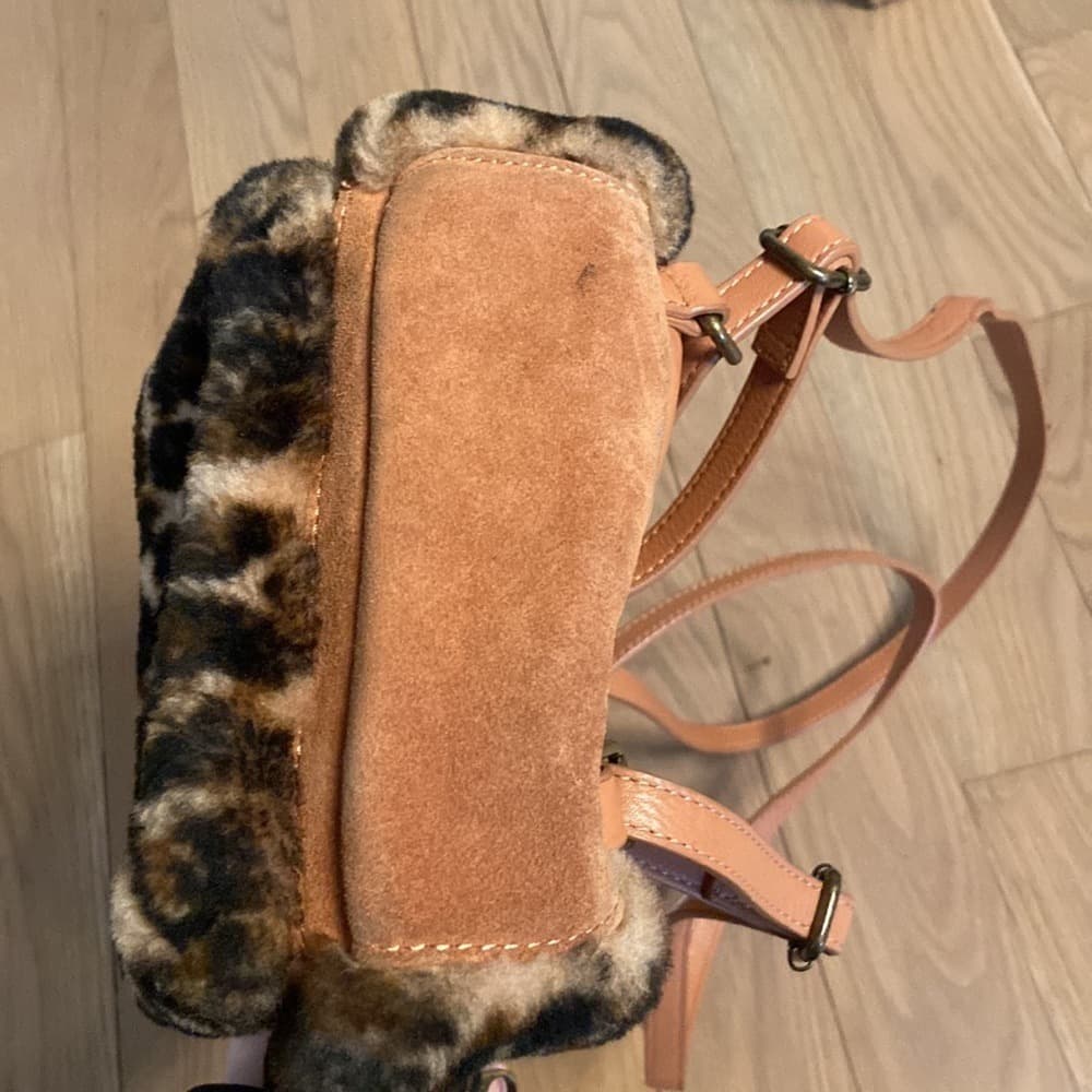 UGG Leopard Faux Fur Mini Backpack in Chestnut/Tan - Thumbnail 5