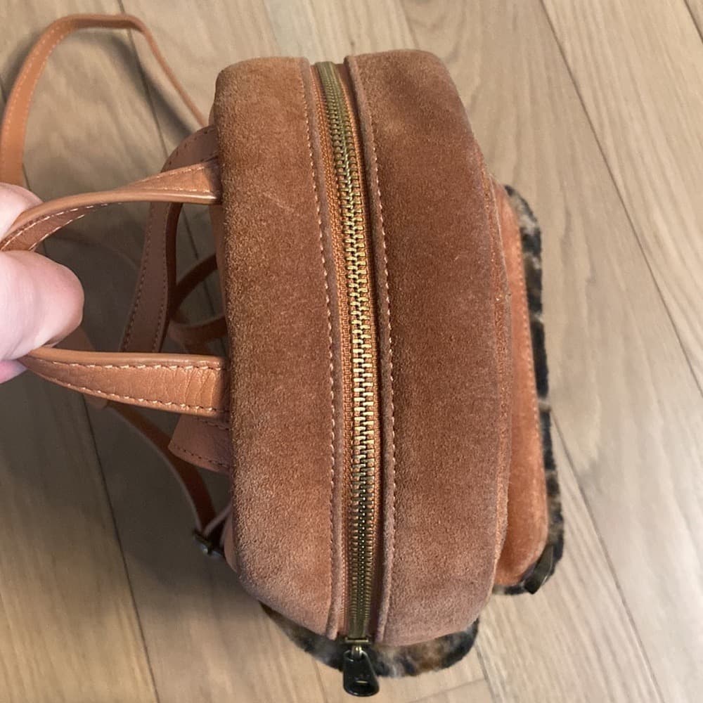 UGG Leopard Faux Fur Mini Backpack in Chestnut/Tan - Thumbnail 4