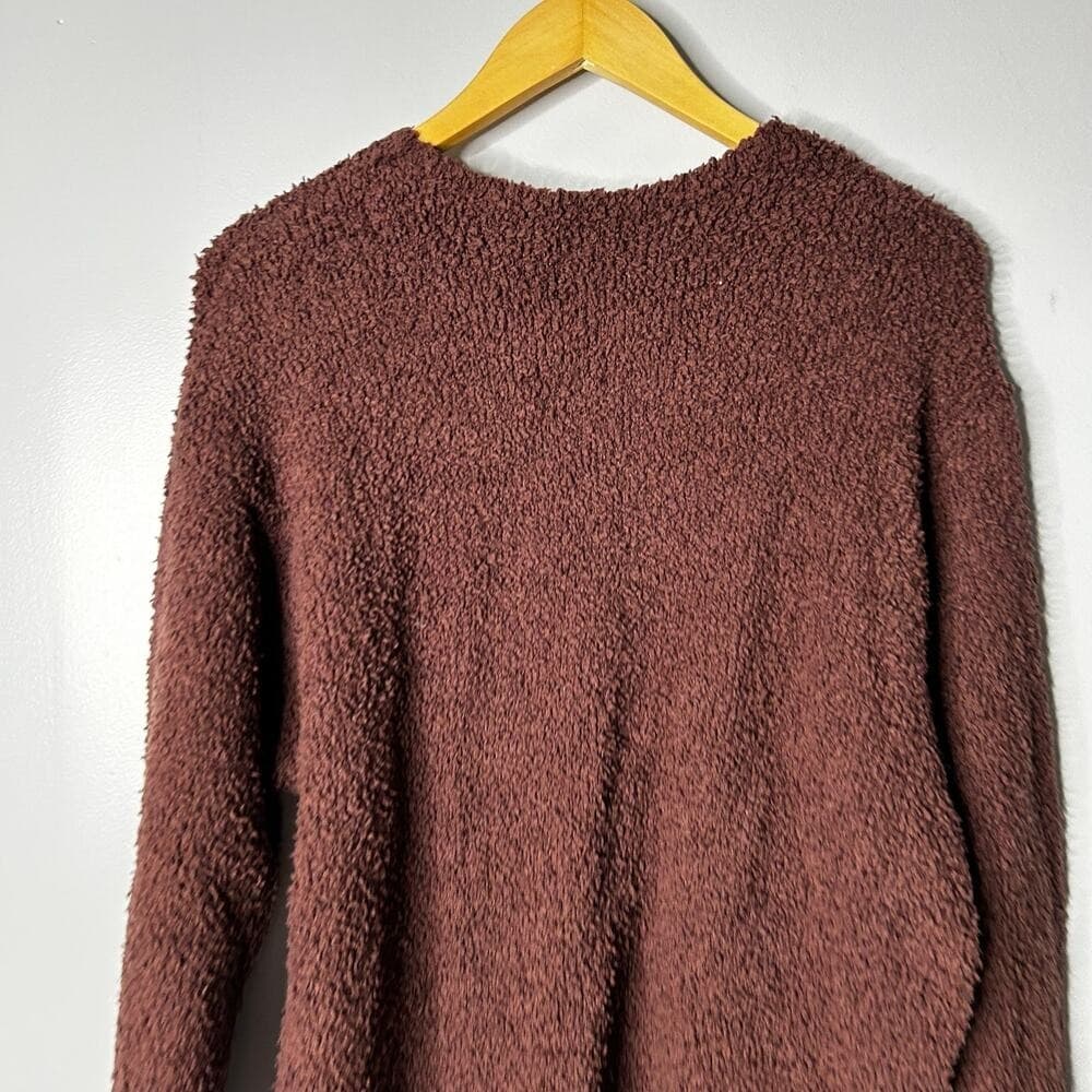 SKIMS Cozy Crew Neck Sweater in Deep Brown - Thumbnail 6