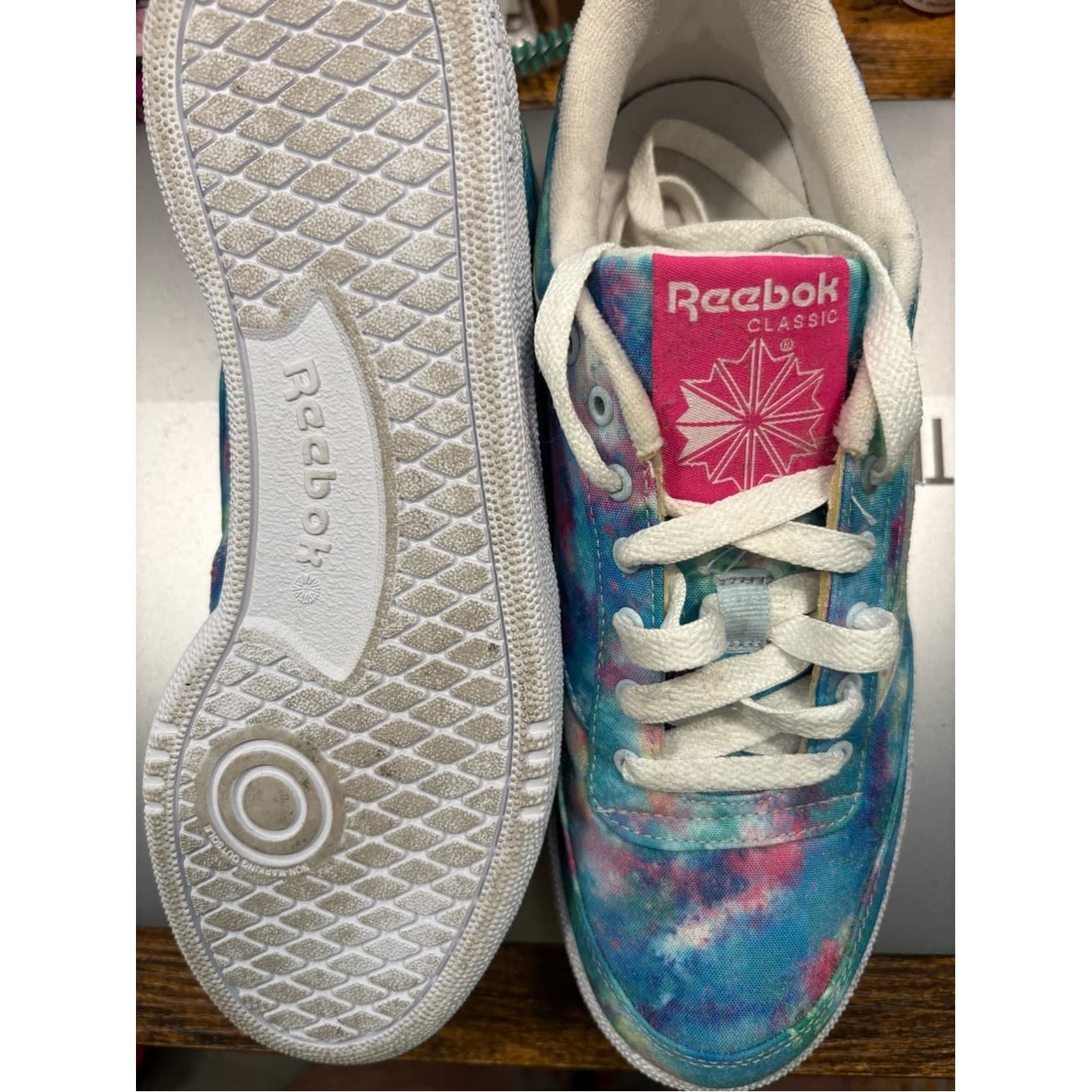 Reebok Tie-Dye Canvas Sneakers in Blue and Pink - Thumbnail 2