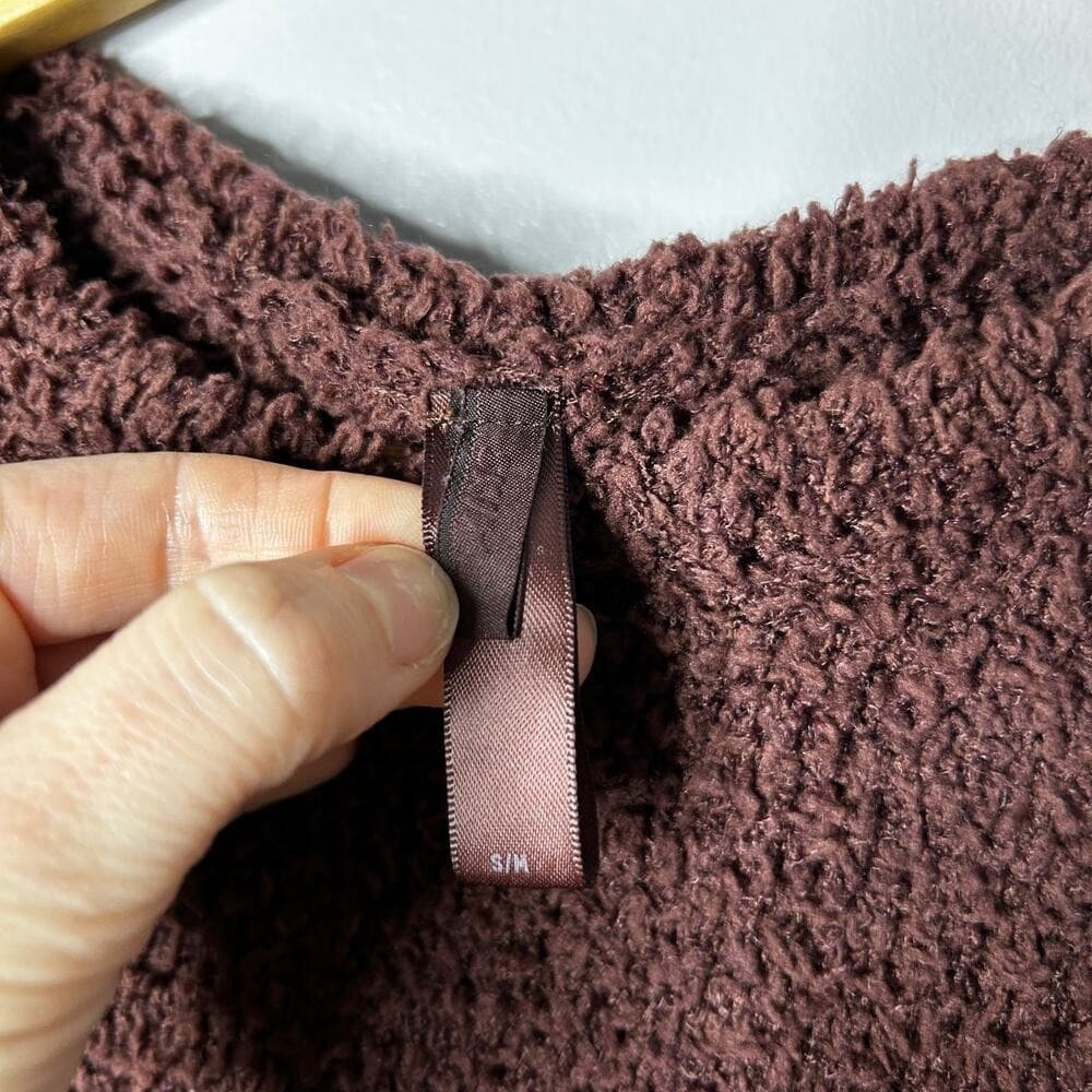 SKIMS Cozy Crew Neck Sweater in Deep Brown - Thumbnail 4