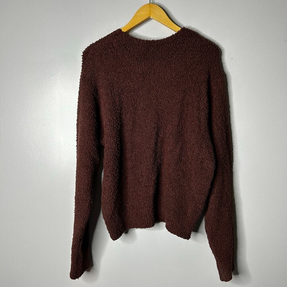 SKIMS Cozy Crew Neck Sweater in Deep Brown - Thumbnail 7