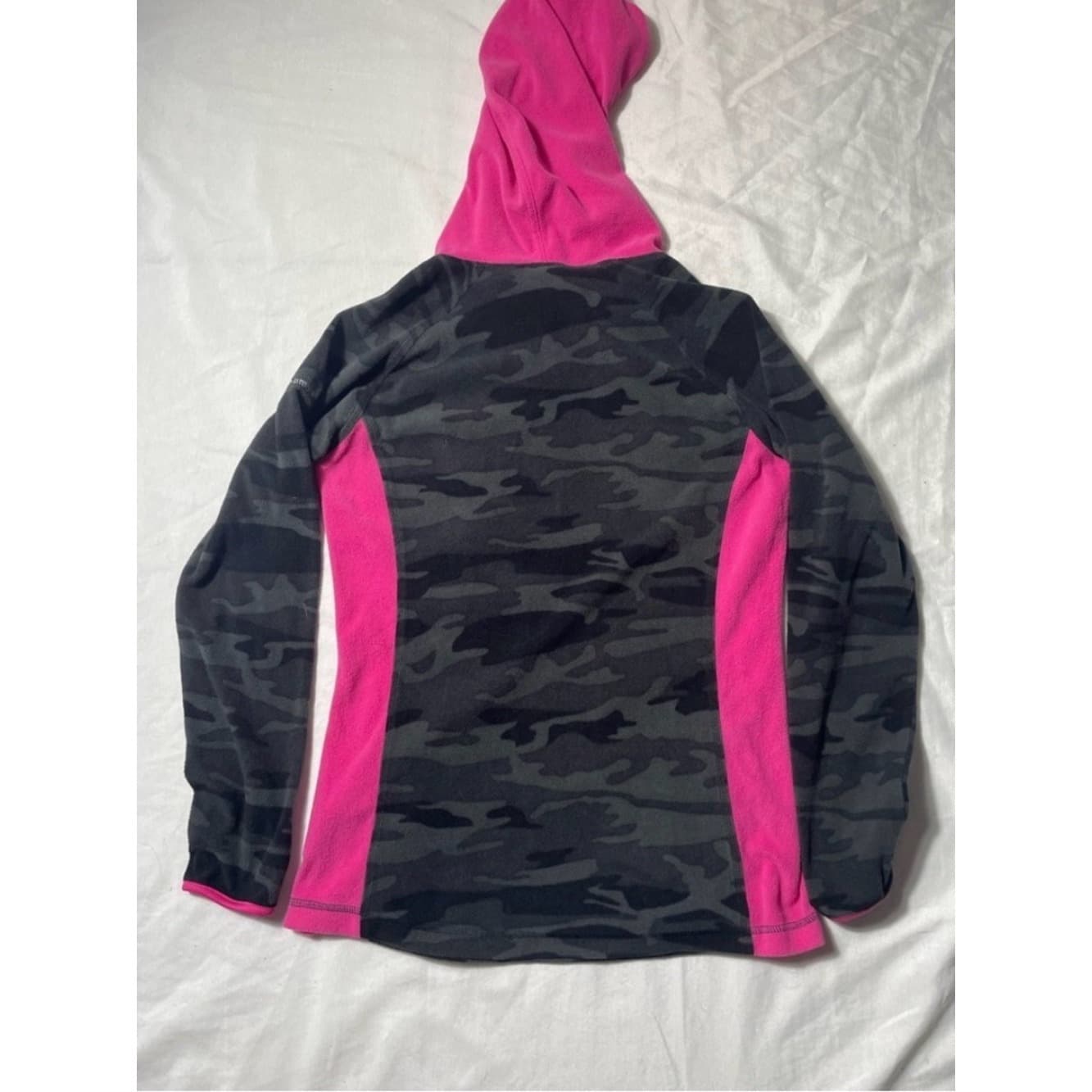 Columbia Sweater Hoodie Pull Over Jacket Ladies Breast Cancer Camo women size M - Thumbnail 2