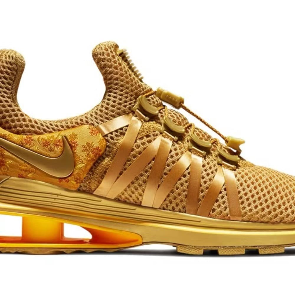 Nike Shox Gravity Metallic Gold Women's Athletic Shoes - Thumbnail 7