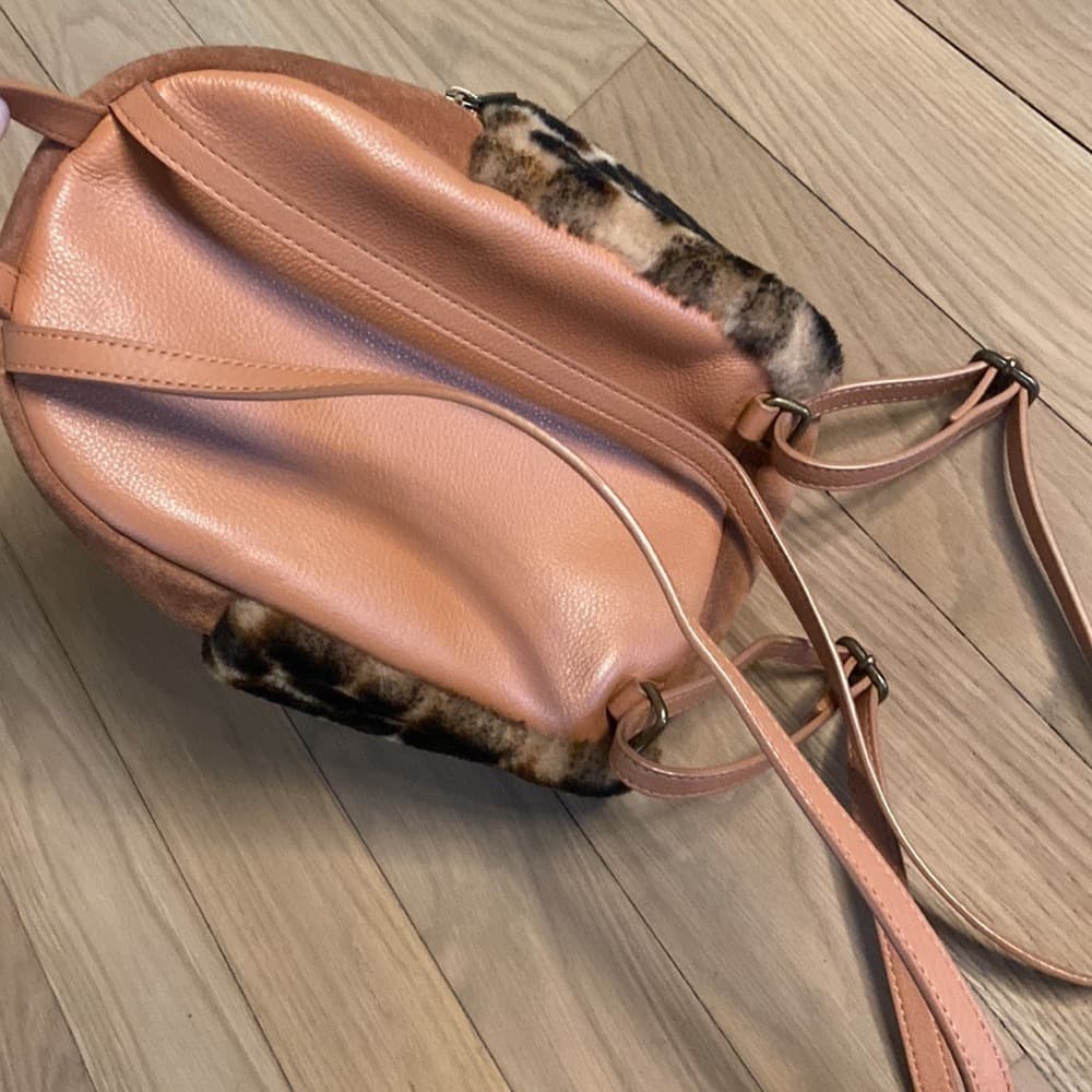 UGG Leopard Faux Fur Mini Backpack in Chestnut/Tan - Thumbnail 3