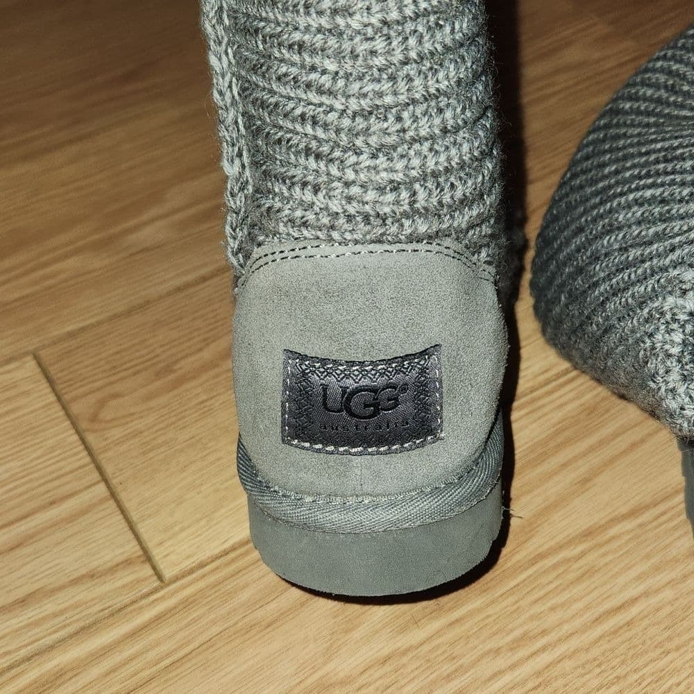 UGG Gray Knit Button Tall Cardy Boot - Thumbnail 2