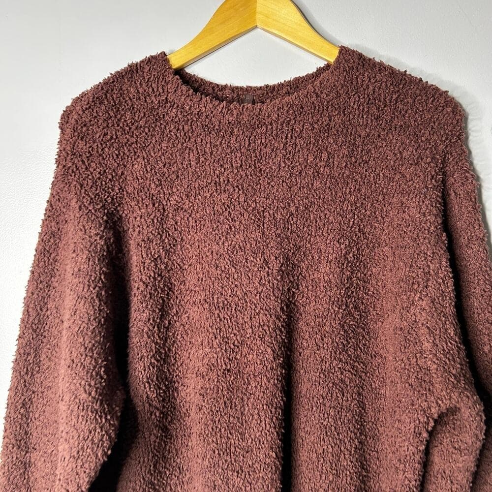 SKIMS Cozy Crew Neck Sweater in Deep Brown - Thumbnail 2