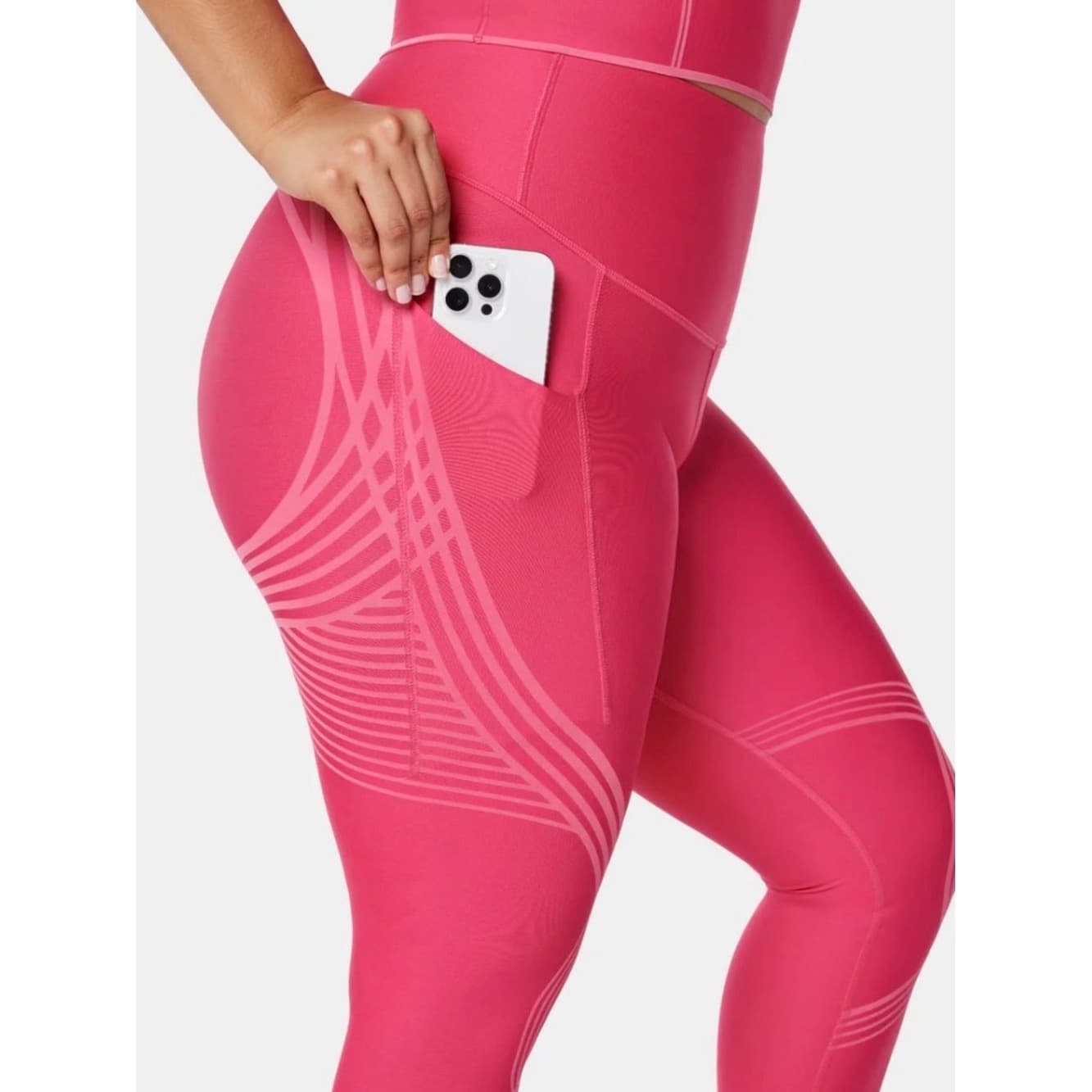Fanka Body Sculpt Side Pocket 7/8 Leggings in Magenta - Thumbnail 2