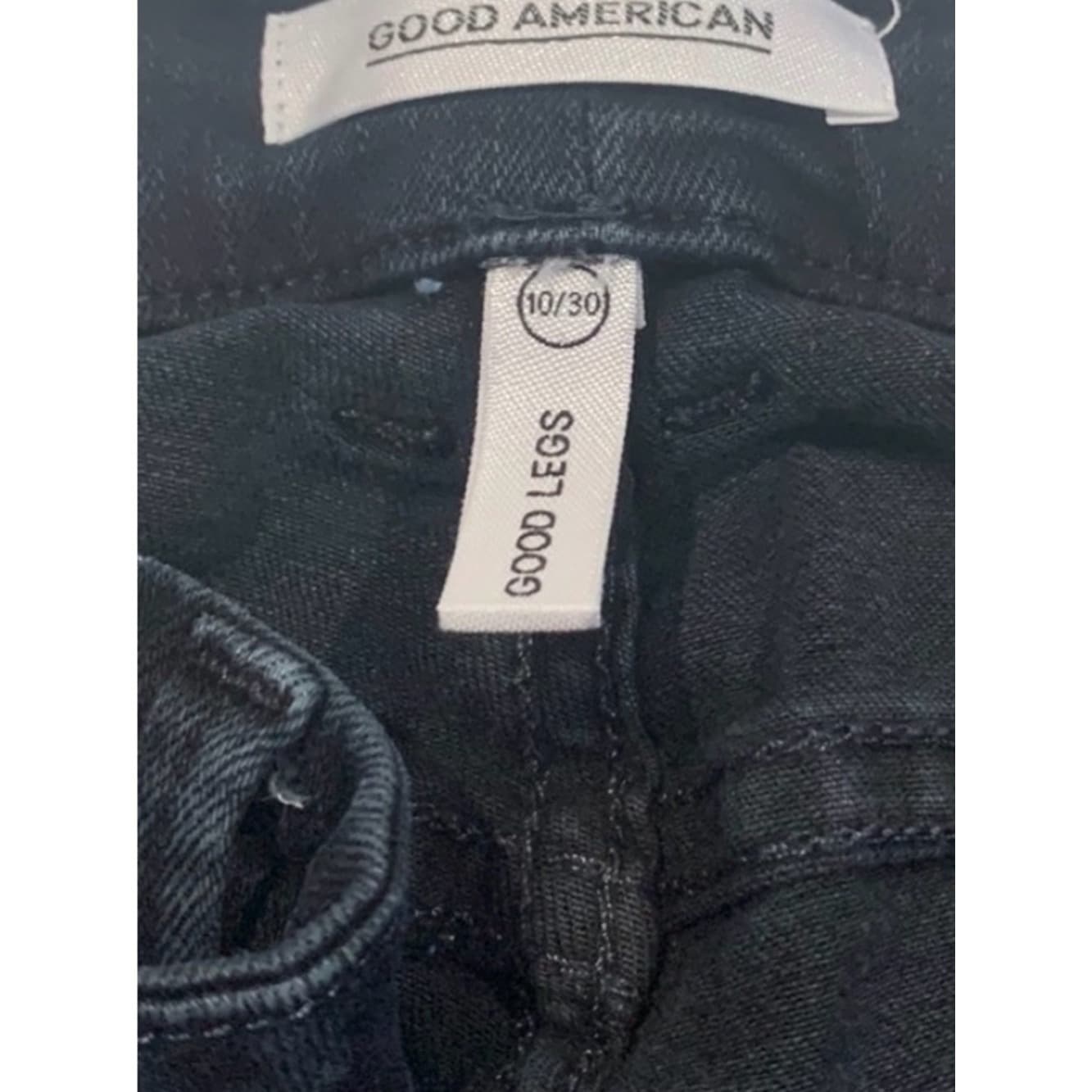 Good American Good Legs Distressed Cut Off Bermuda Shorts in Black - Thumbnail 3