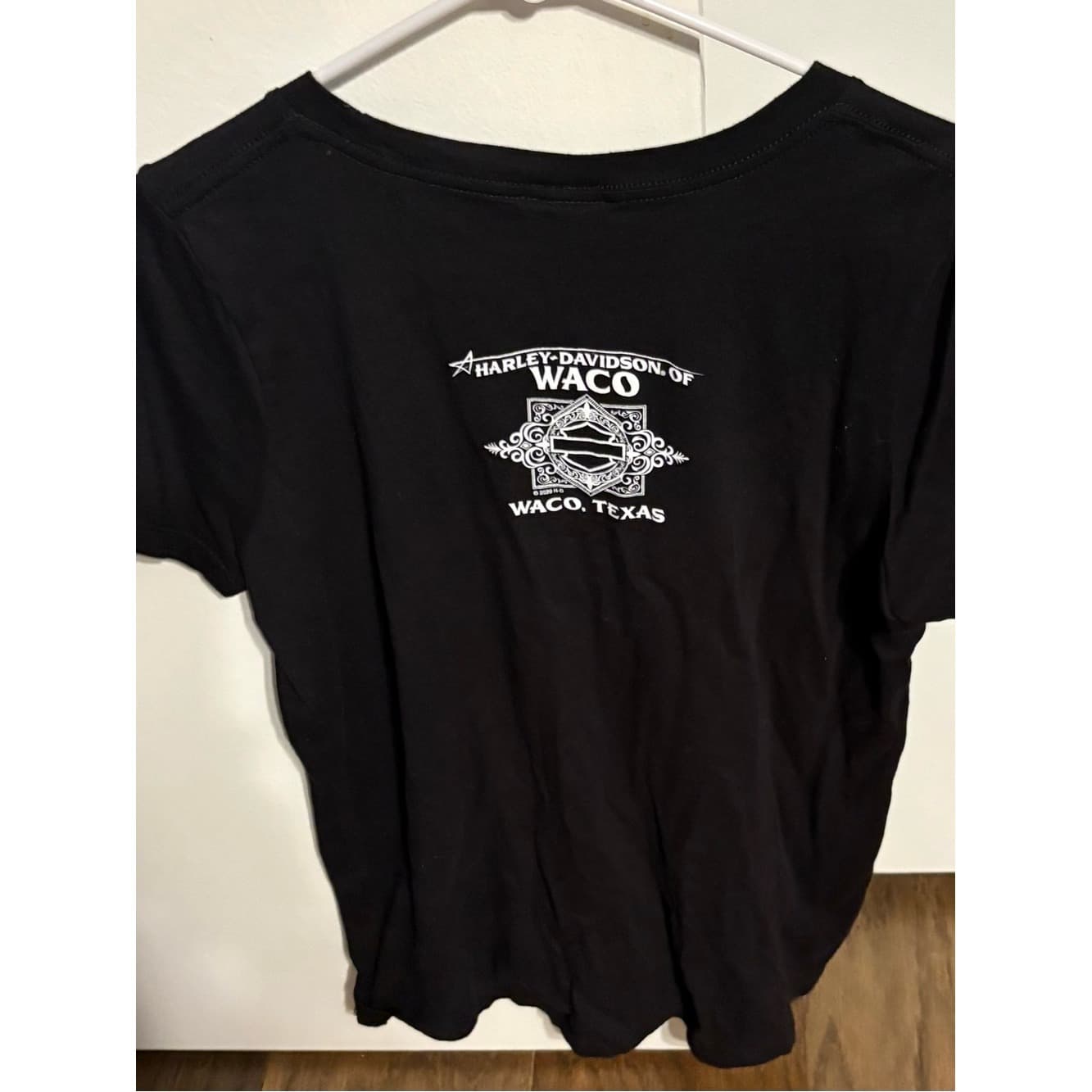 Harley-Davidson Waco TX Black Tee with Red, White & Blue Shield - Thumbnail 2