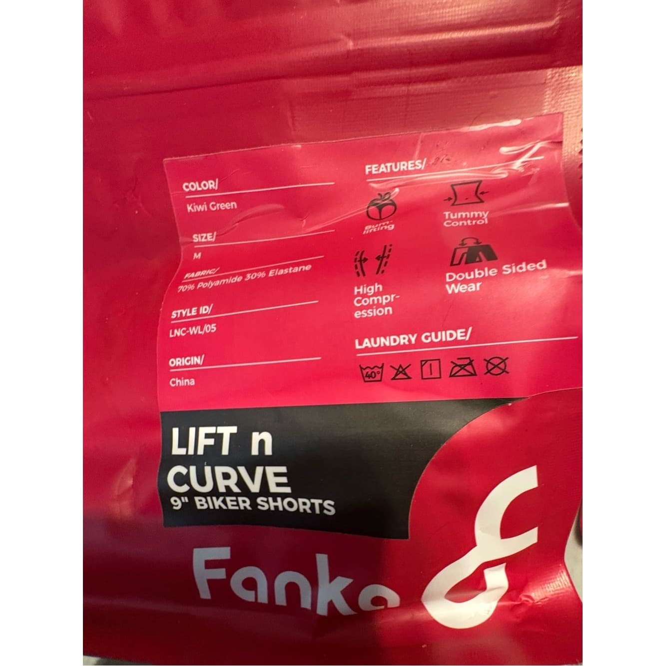 Fanka Lift n Curve 9" Biker Shorts in Kiwi Green - Thumbnail 2
