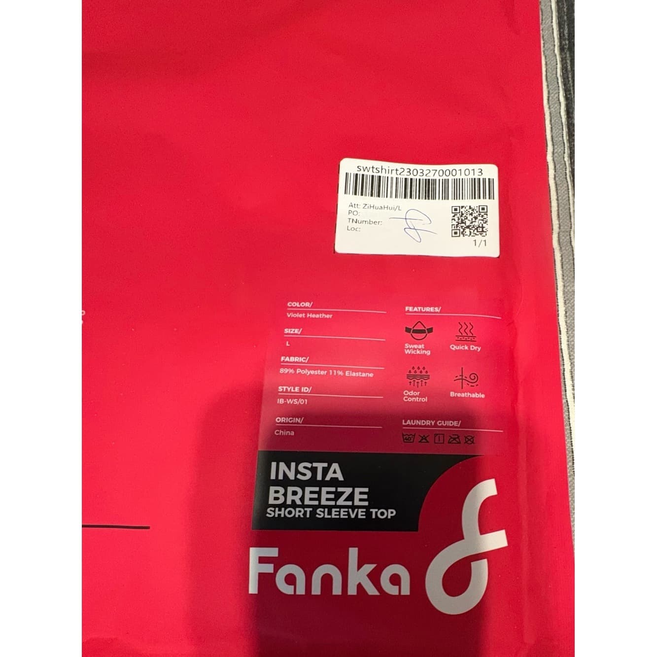 Fanka Insta Breeze Short Sleeve Top in Violet Heather - Thumbnail 2