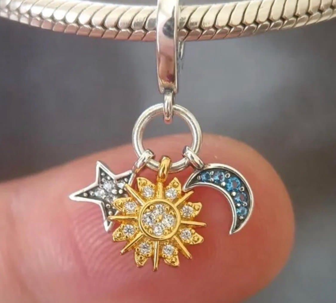 Pandora Two-tone Celestial Triple Dangle Charm - Thumbnail 2