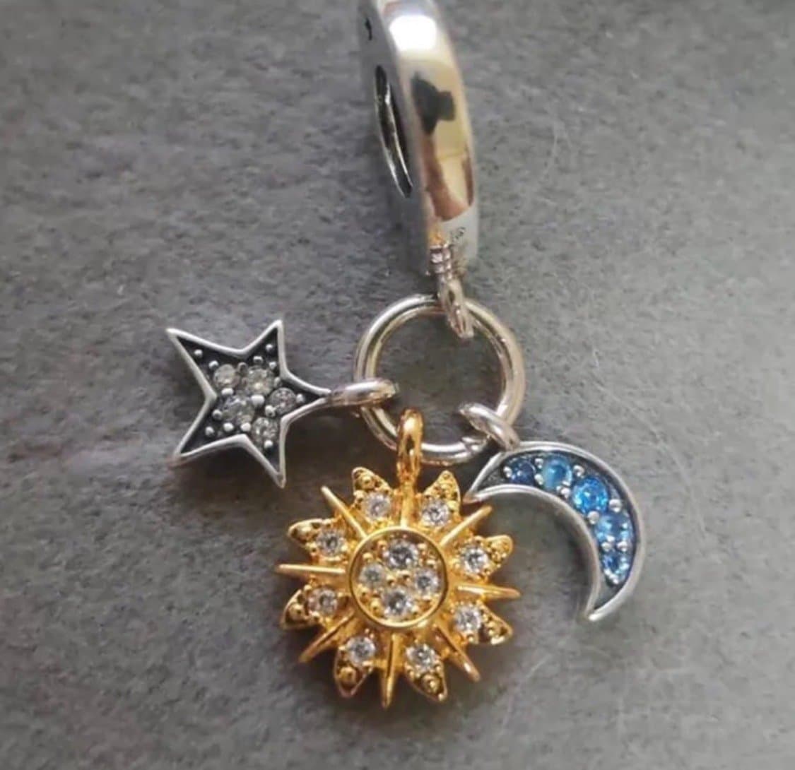 Pandora Two-tone Celestial Triple Dangle Charm - Thumbnail 3