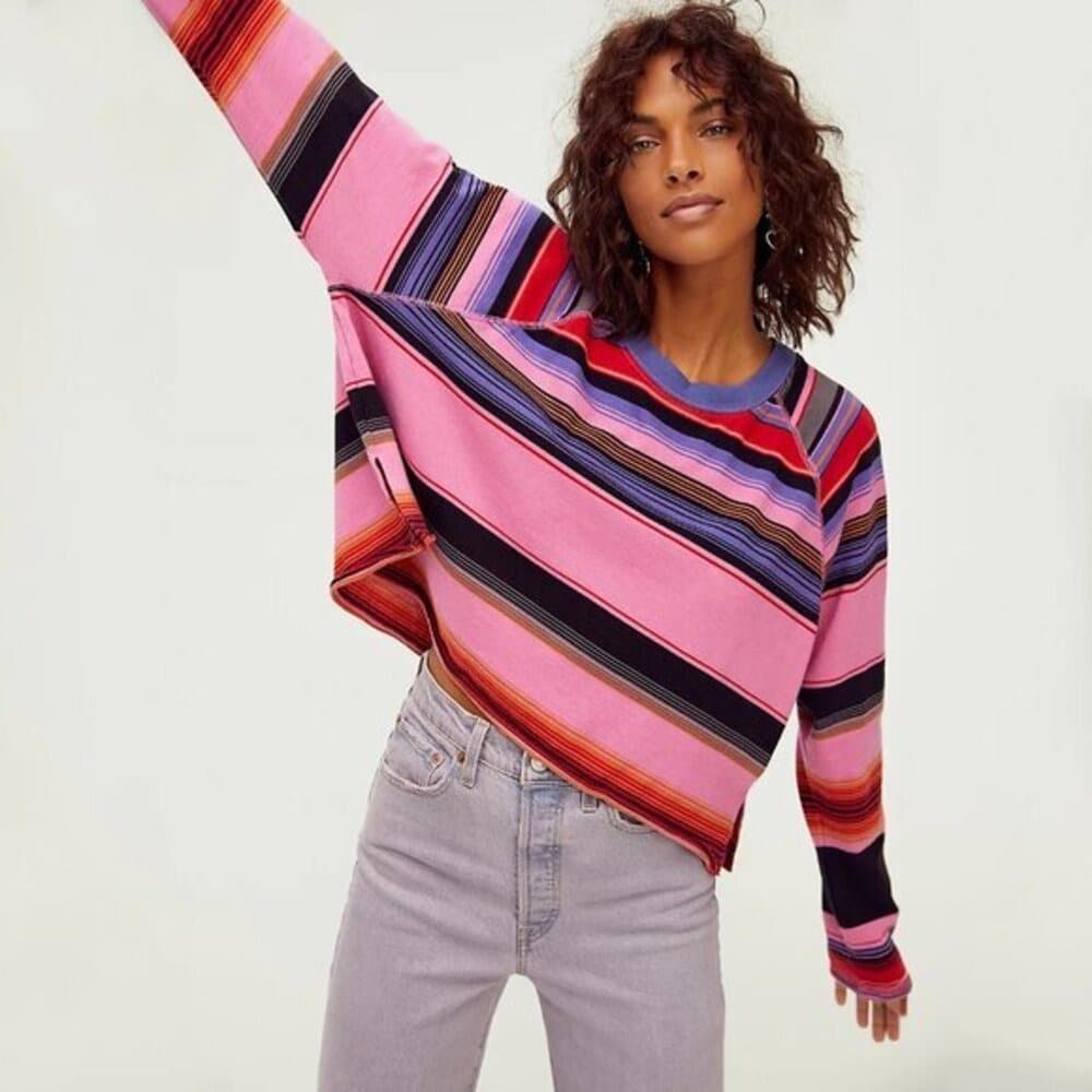 Free People We The Free Baja Long Sleeve Top in Euphoric Orchid - Image 1