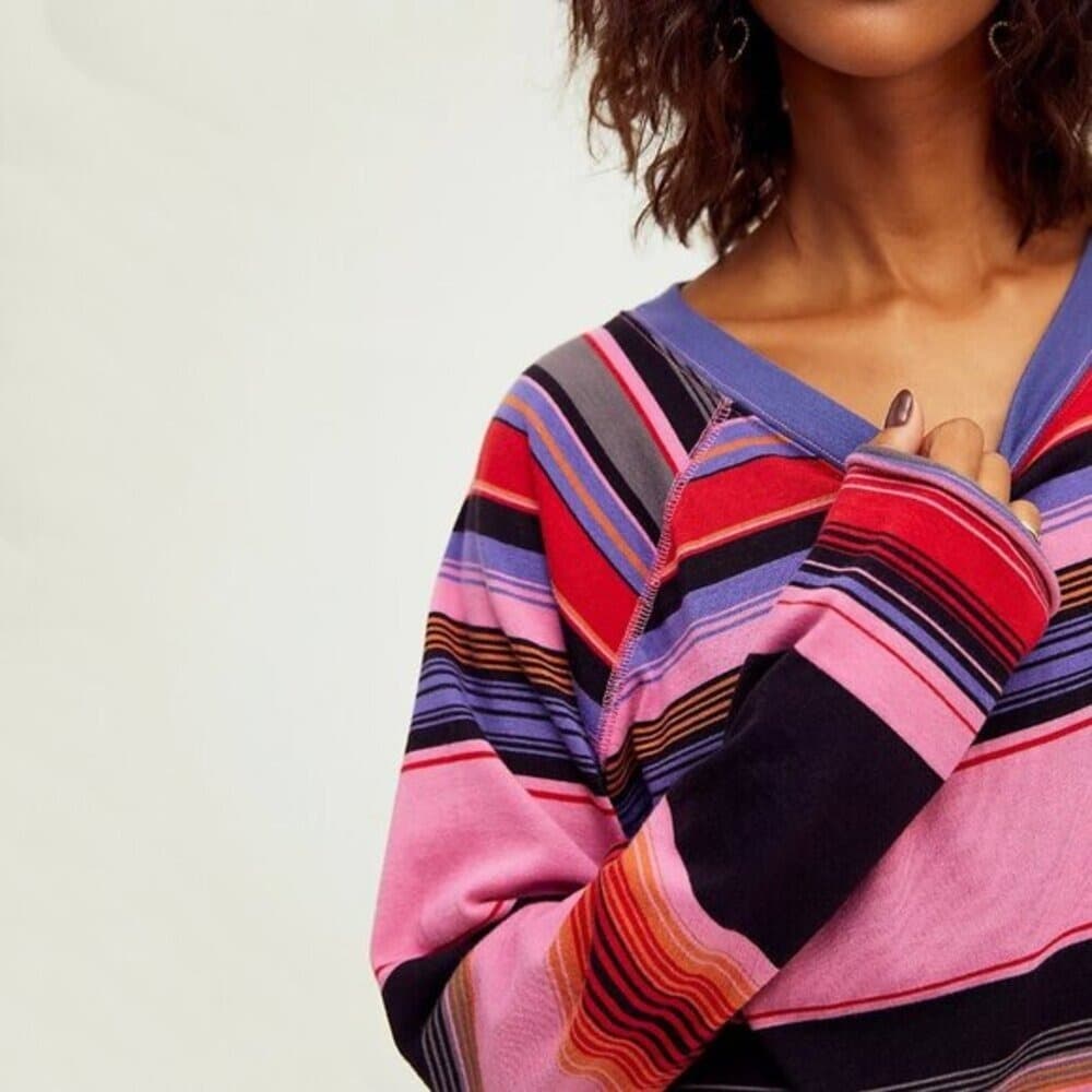 Free People We The Free Baja Long Sleeve Top in Euphoric Orchid - Thumbnail 2