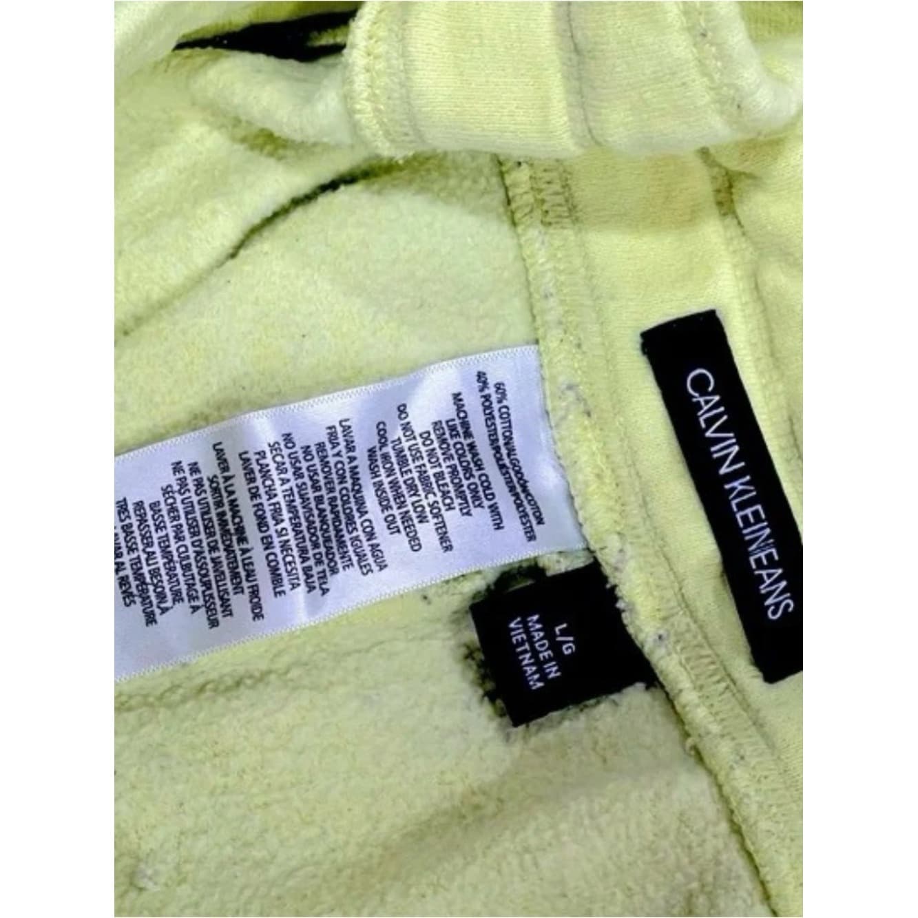 Calvin Klein Jeans Bright Yellow Hoodie with White Logo - Thumbnail 3