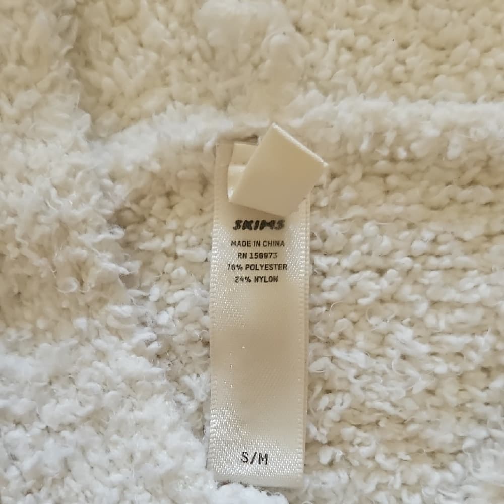 SKIMS Cream Teddy Zip-Up Hoodie Jacket - Thumbnail 3