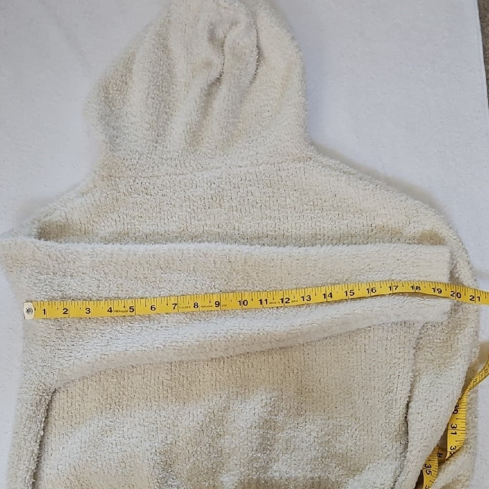 SKIMS Cream Teddy Zip-Up Hoodie Jacket - Thumbnail 7