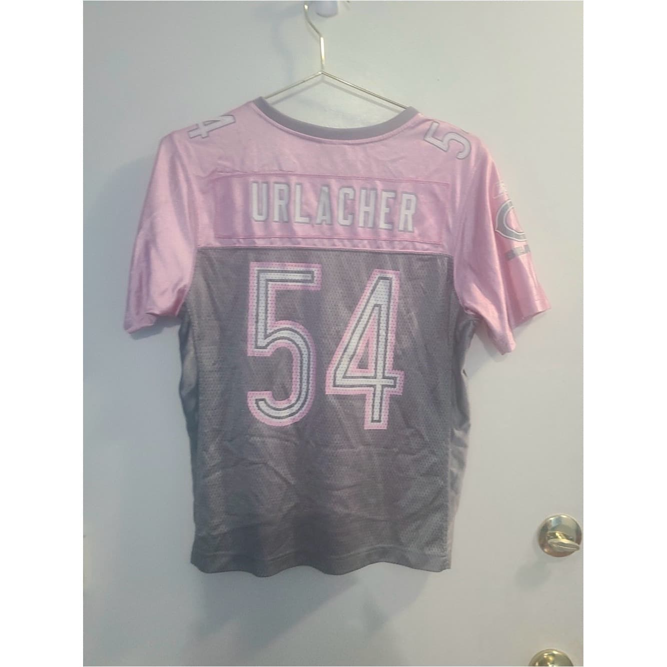 Chicago Bears Brian Urlacher Pink #54 Women's Football Jersey - Thumbnail 2