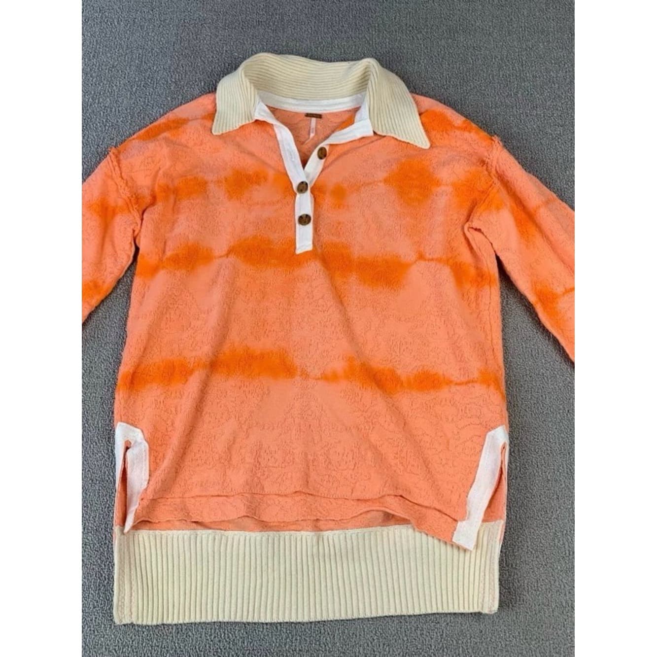 Free People Sunrise Tie-Dye Oversized Polo Sweater - Thumbnail 2