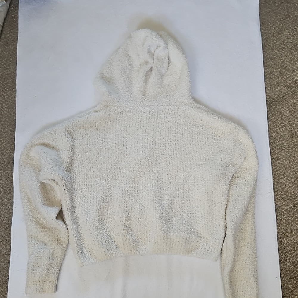 SKIMS Cream Teddy Zip-Up Hoodie Jacket - Thumbnail 6