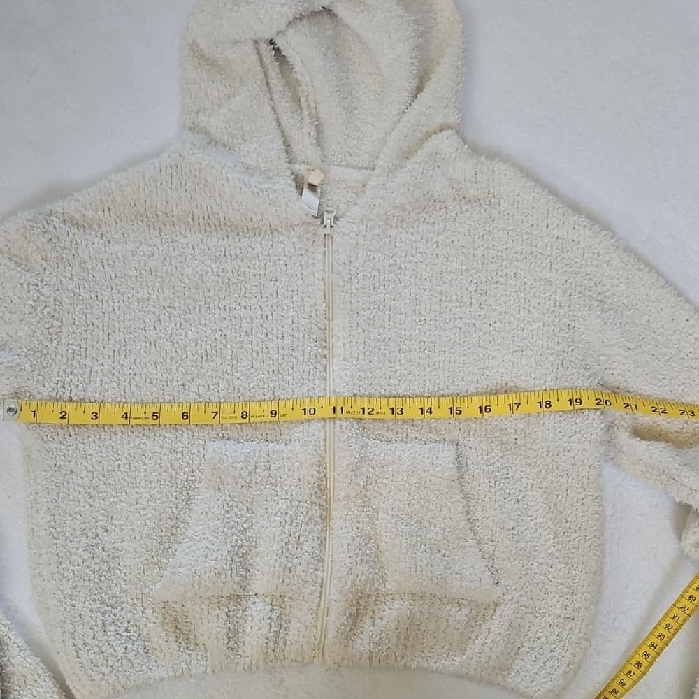 SKIMS Cream Teddy Zip-Up Hoodie Jacket - Thumbnail 9