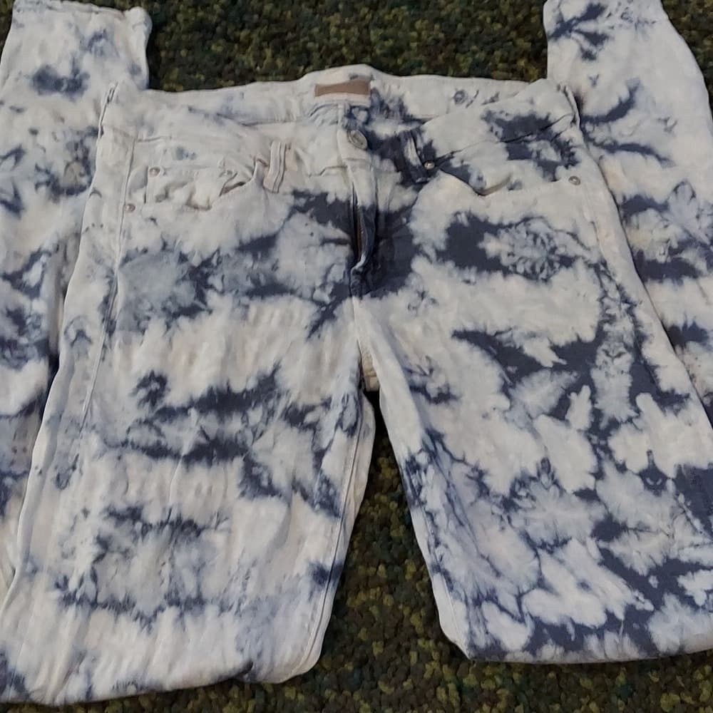 MOTHER Tie-Dye Blue and White Jeggings - Thumbnail 5