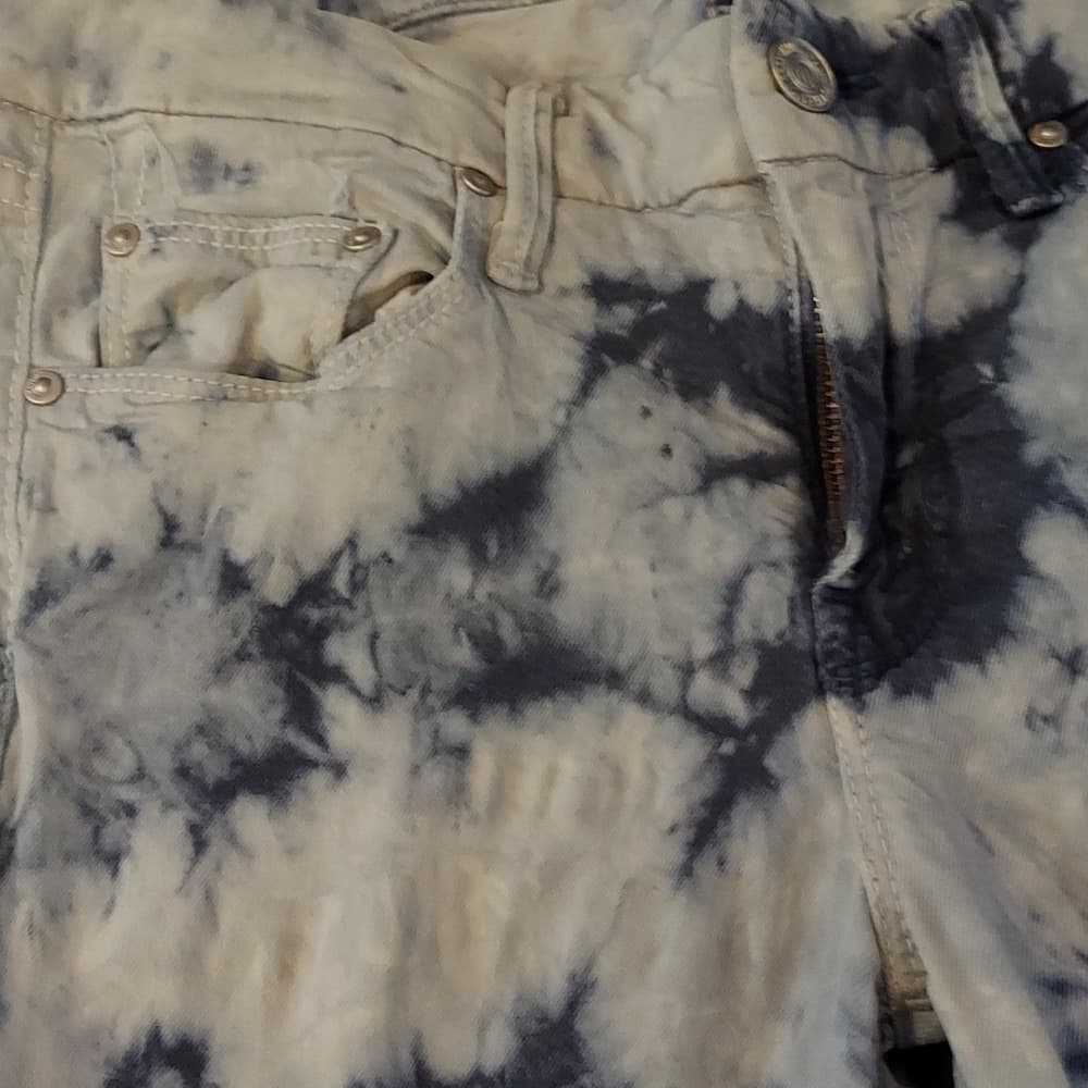 MOTHER Tie-Dye Blue and White Jeggings - Thumbnail 6