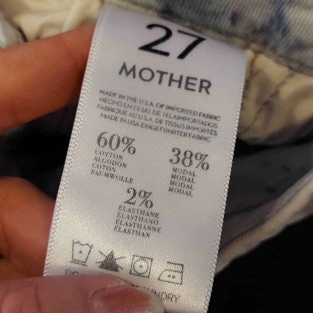 MOTHER Tie-Dye Blue and White Jeggings - Thumbnail 12