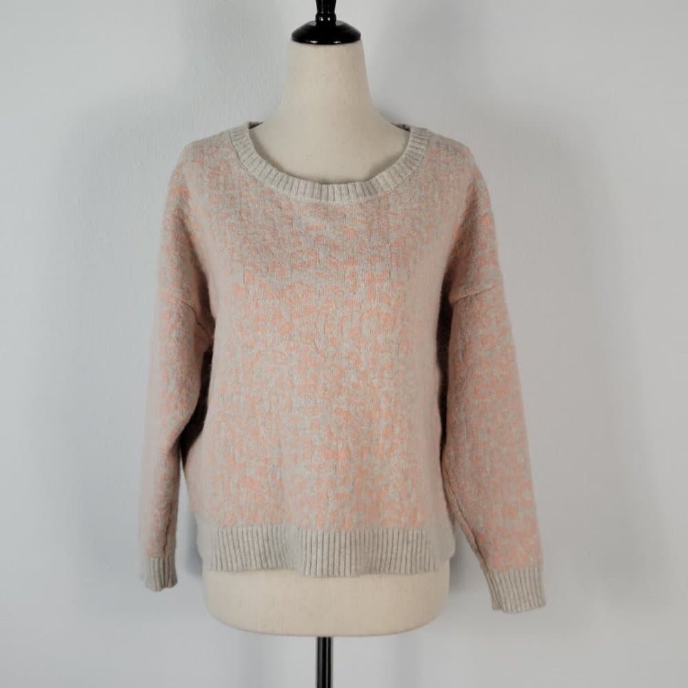 Free People Peach and Cream Scoop Neck Sweater - Thumbnail 2