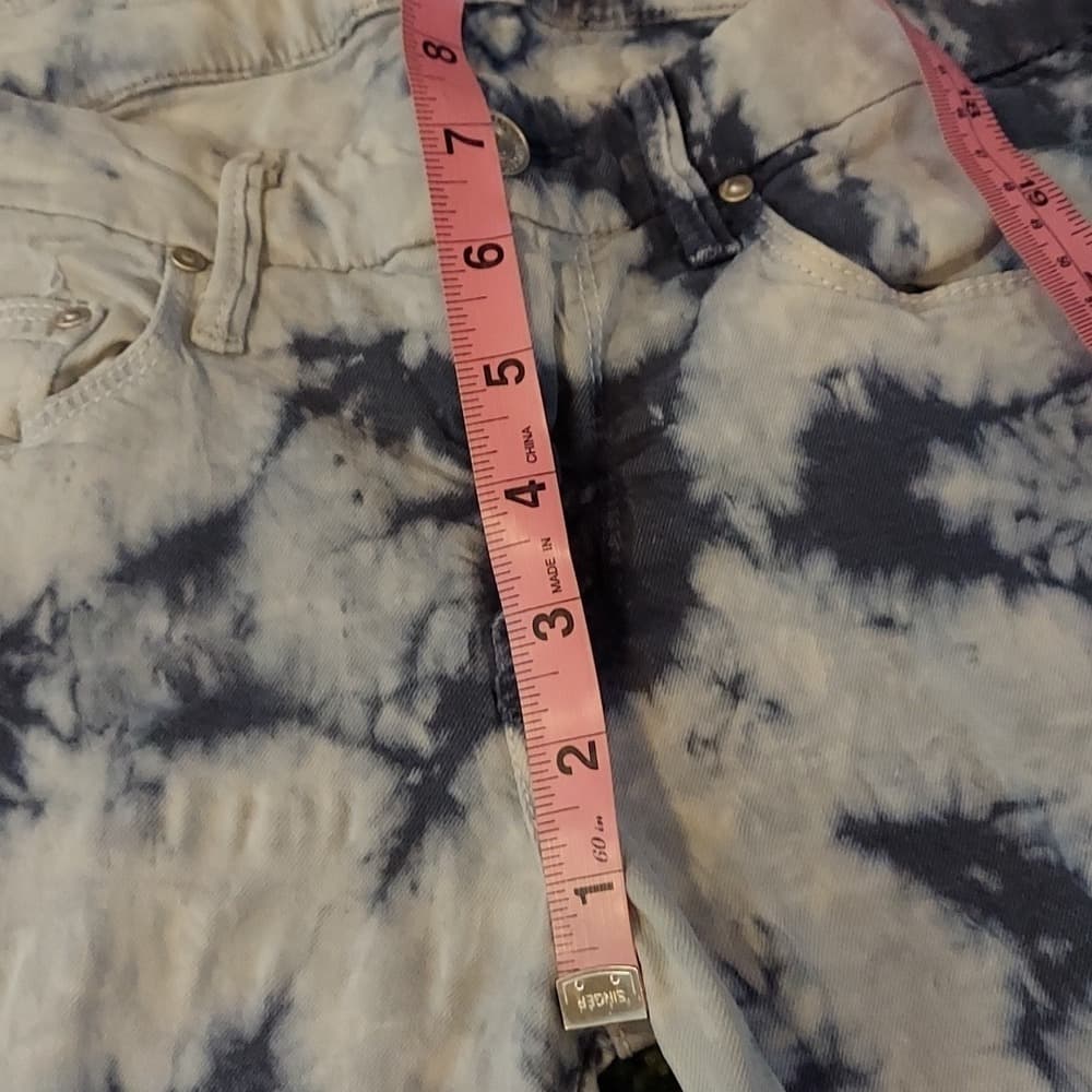 MOTHER Tie-Dye Blue and White Jeggings - Thumbnail 8