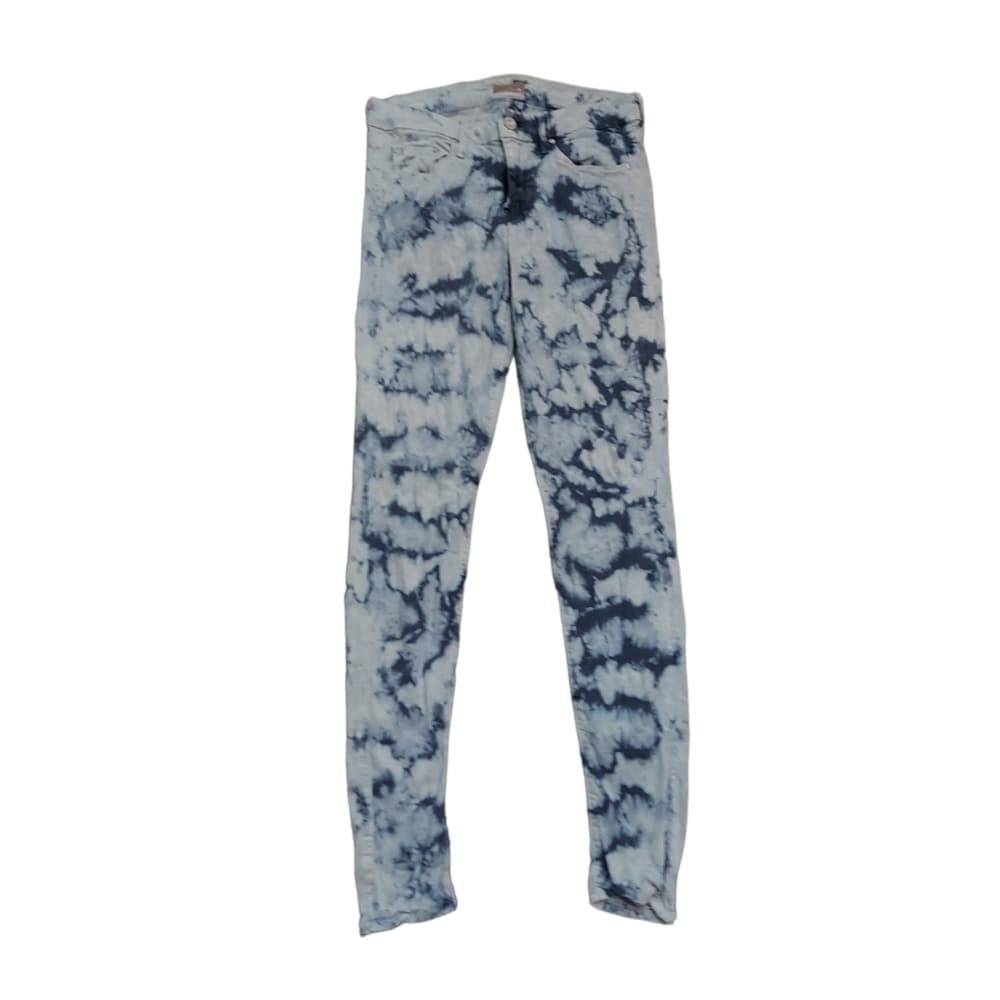 MOTHER Tie-Dye Blue and White Jeggings - Thumbnail 2