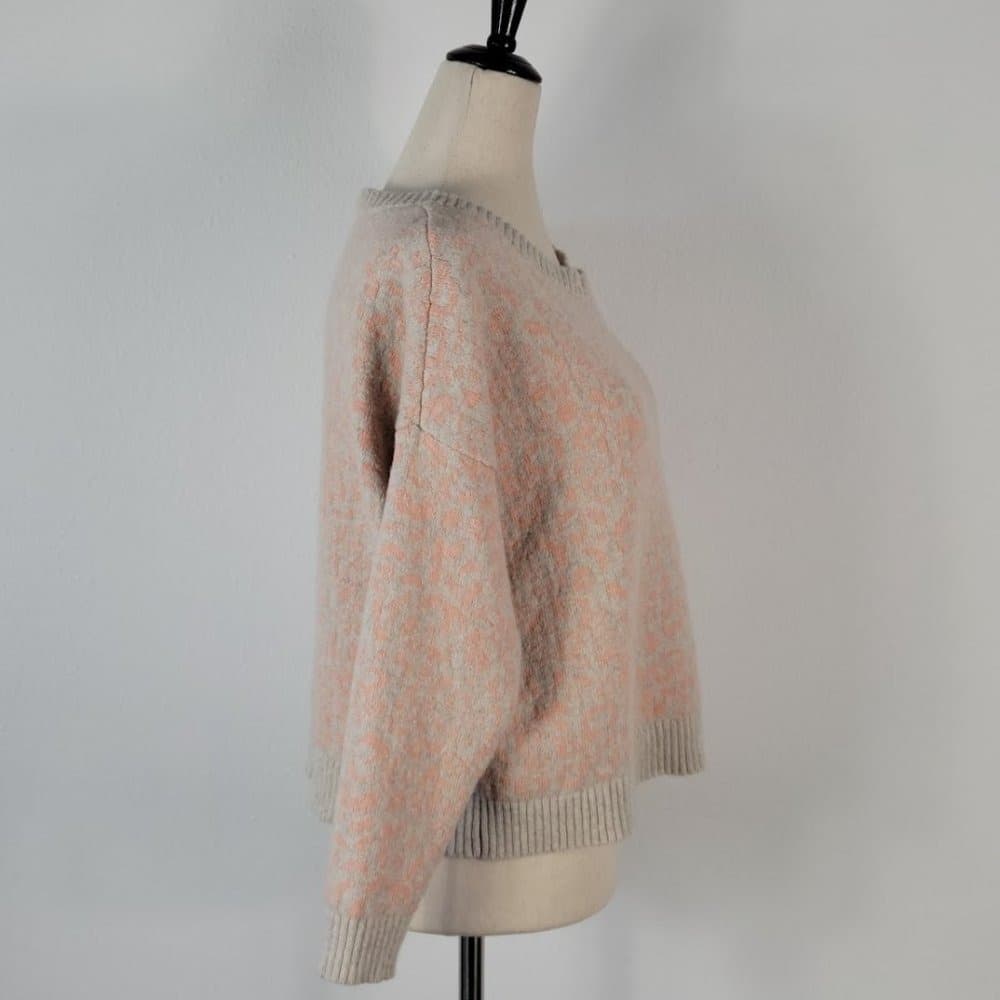 Free People Peach and Cream Scoop Neck Sweater - Thumbnail 5