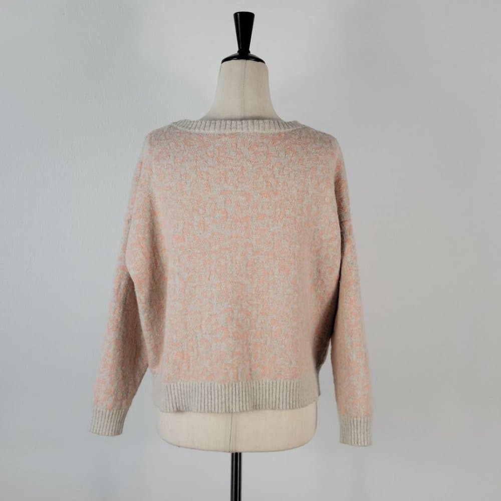 Free People Peach and Cream Scoop Neck Sweater - Thumbnail 4