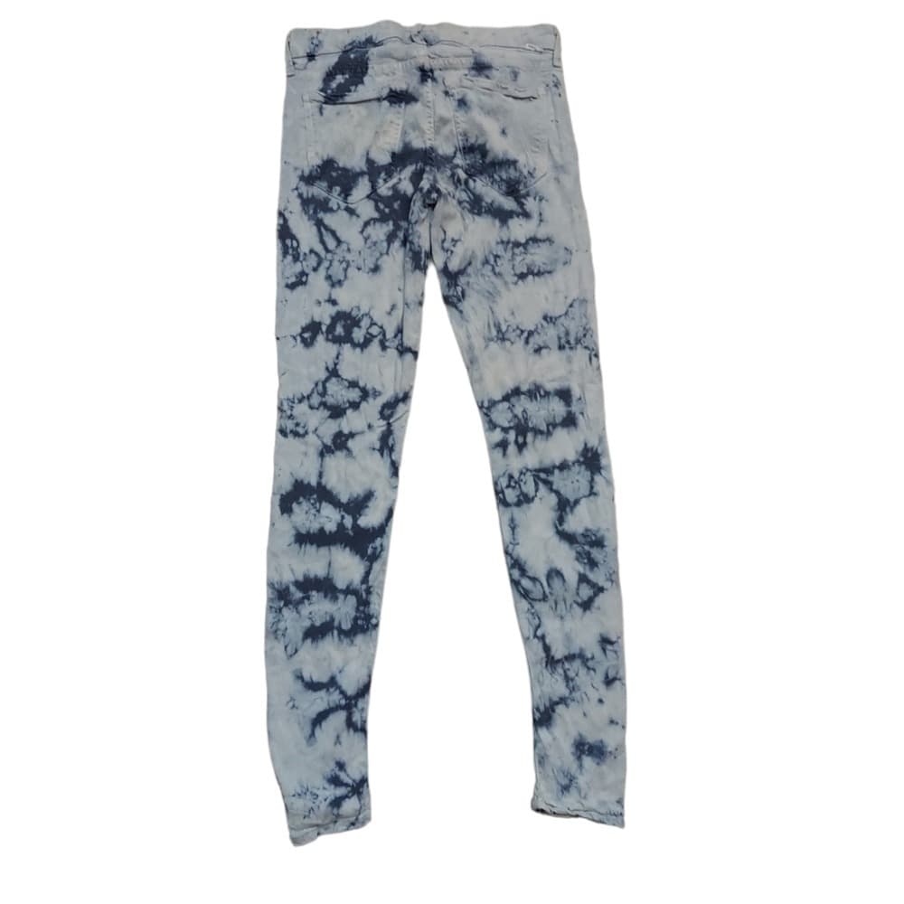 MOTHER Tie-Dye Blue and White Jeggings - Thumbnail 3