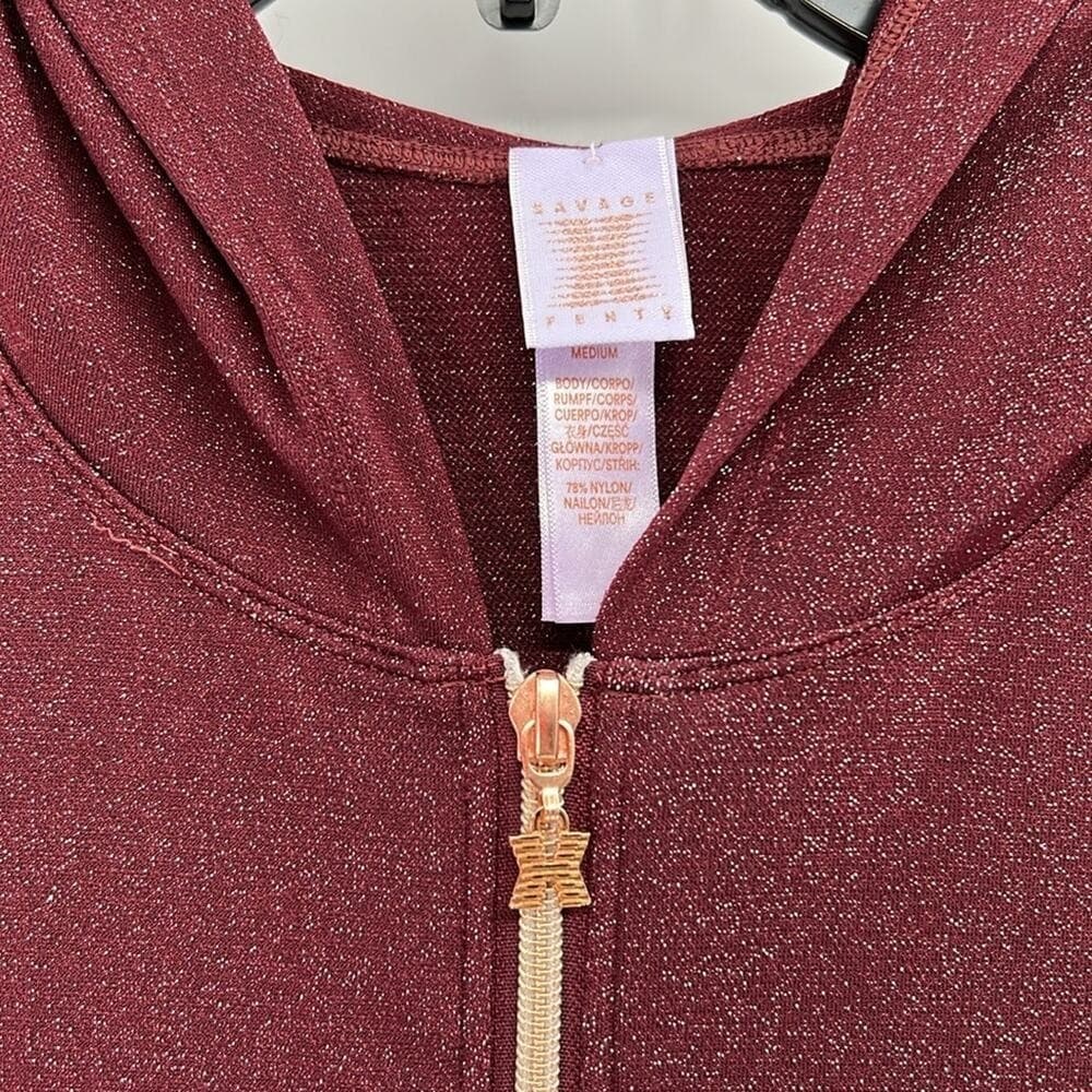 Savage x Fenty Sleep & Shine Hooded Onesie in Red Cocoa - Thumbnail 4