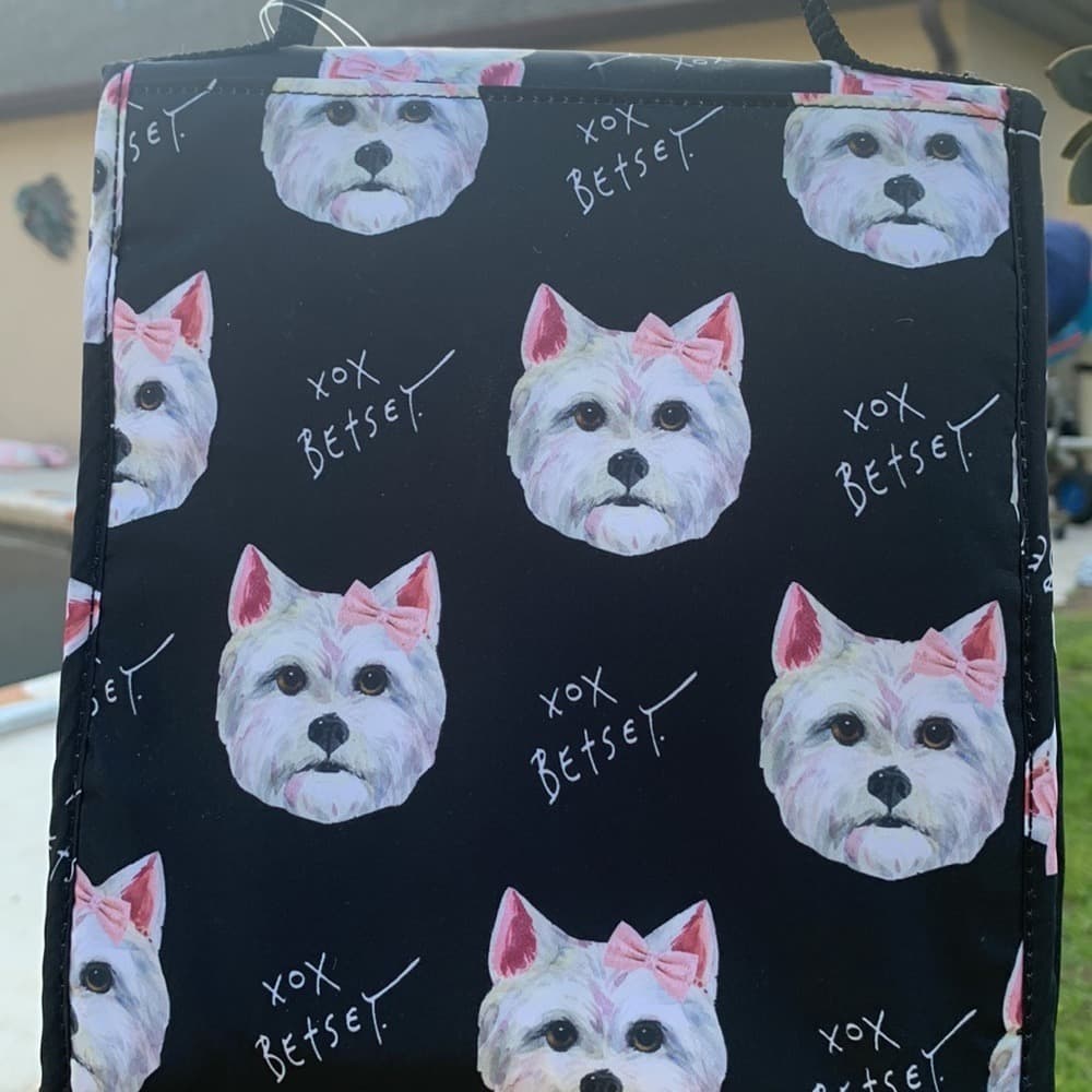 Betsey Johnson Lunch Tote with Westie Dog Print - Thumbnail 5